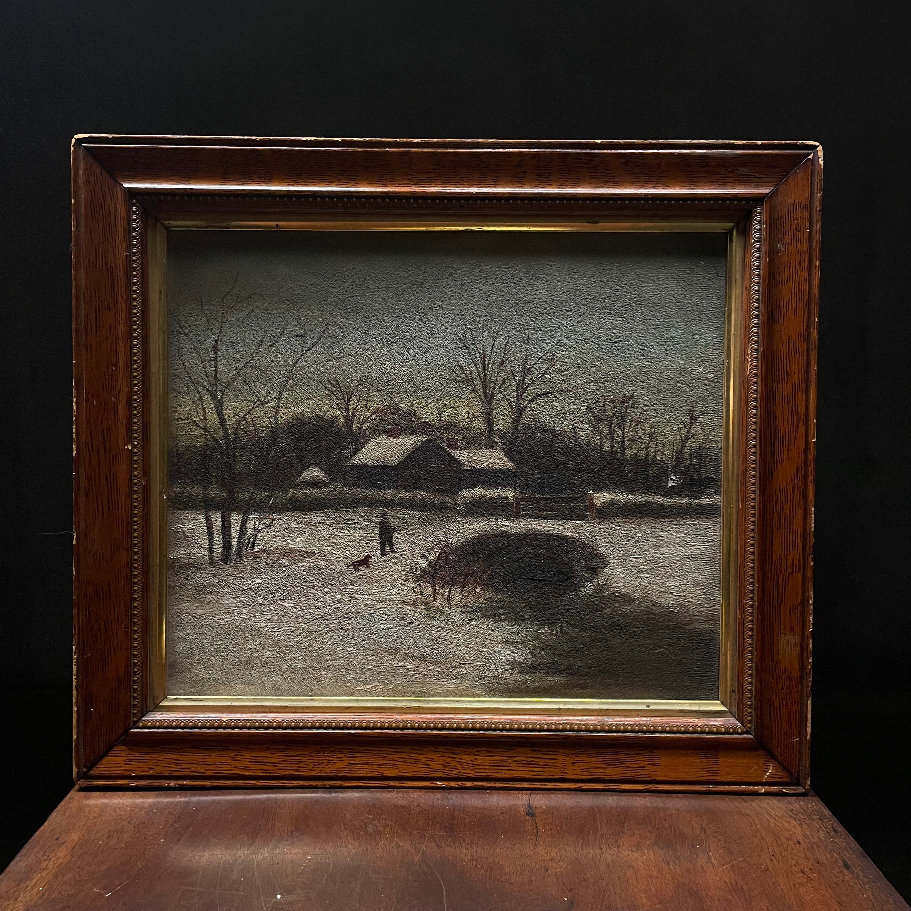 1920 Quebec Winter Landscape Painting