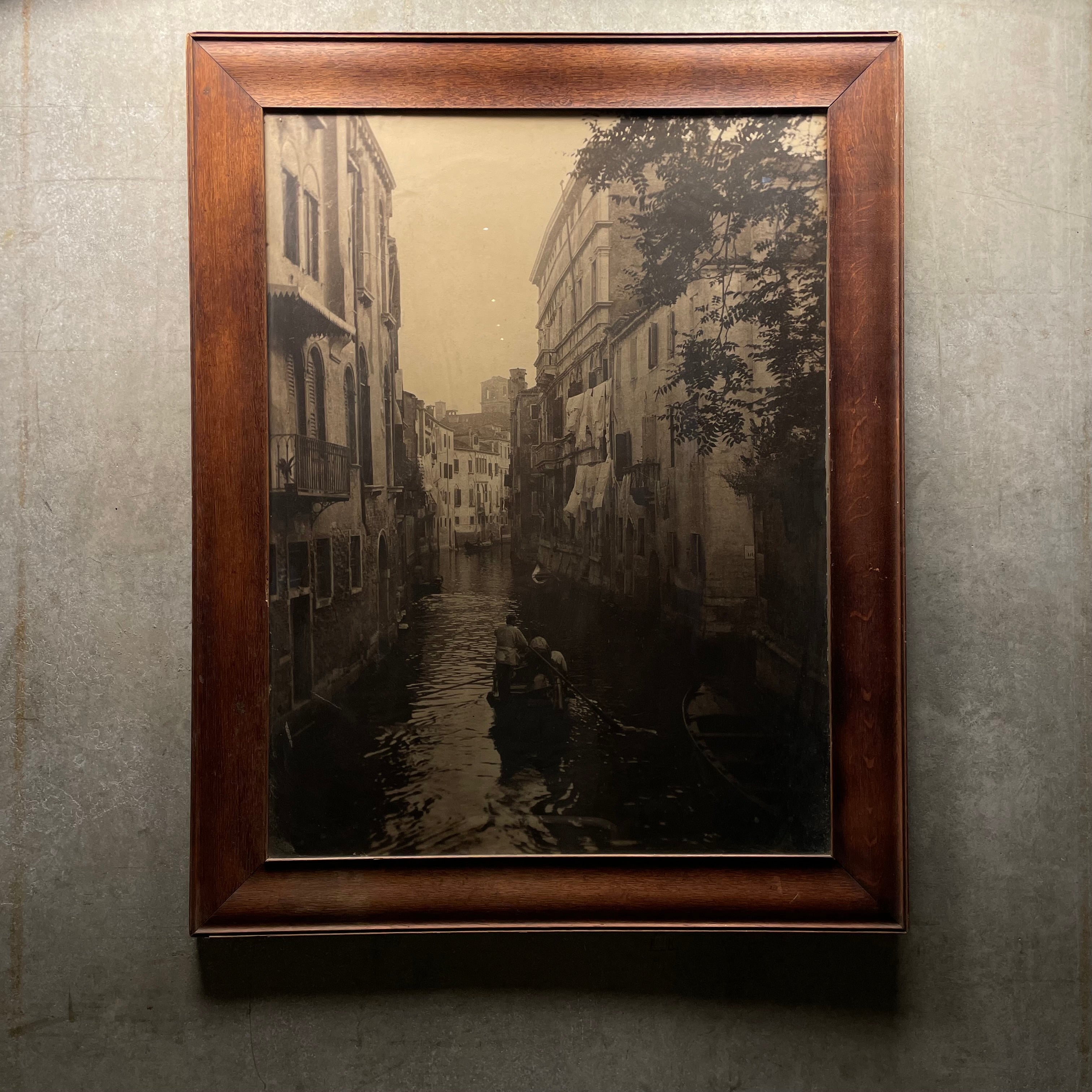 Framed Large Early Photo of Venice Italy