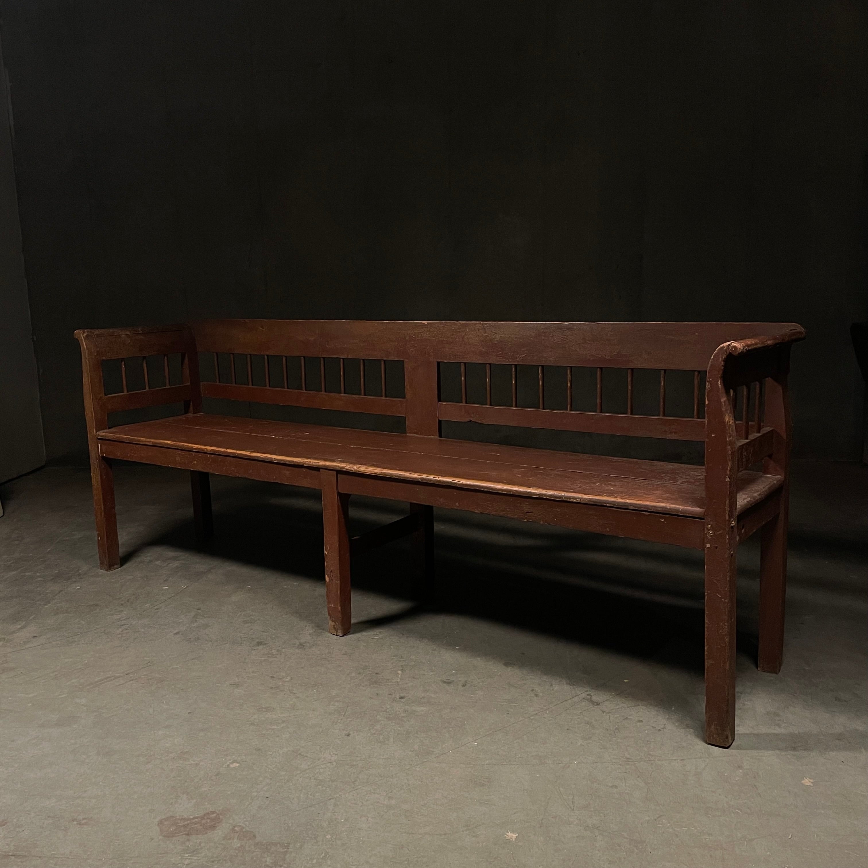 1920 Country Wooden Hall Bench