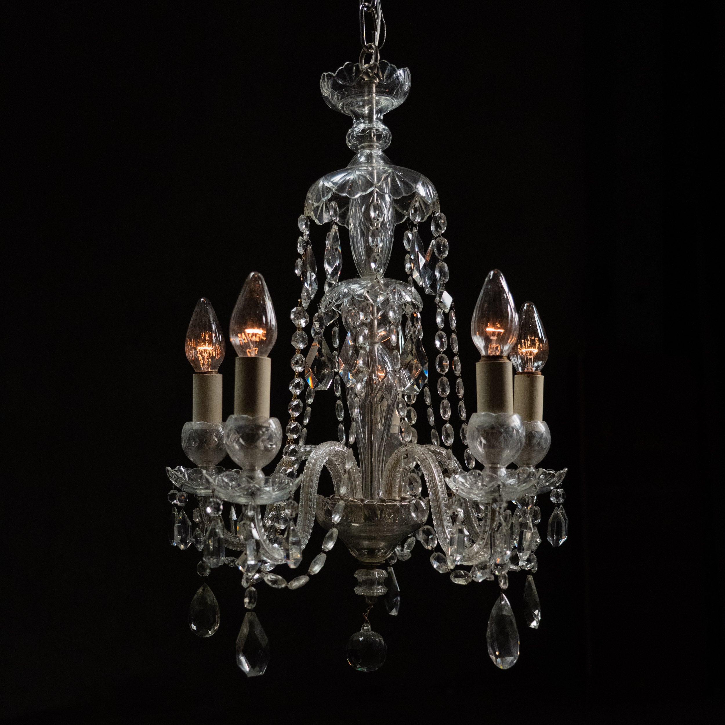 1940 American Glass Chandelier