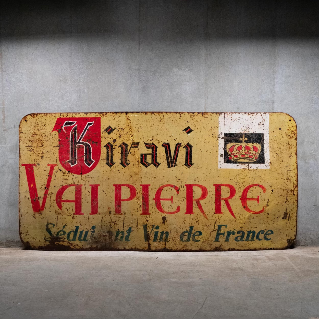 Metal French. Wine sign