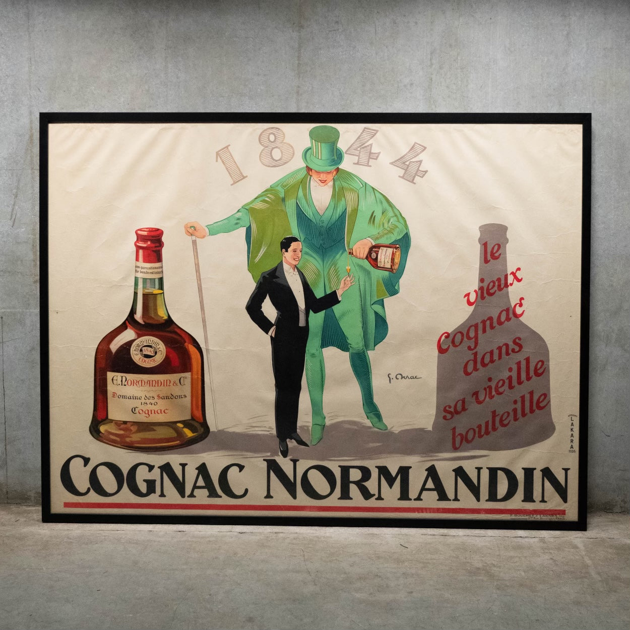 1930 authentic large French liquor advertising poster