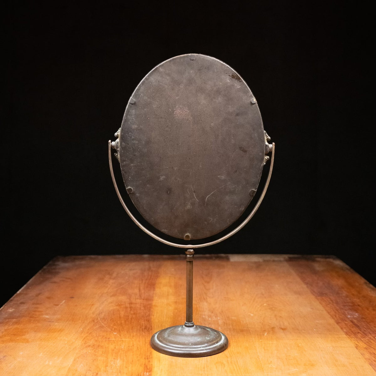 1900 Antique brass mirror oval swivel counter top mirror – Scott Landon