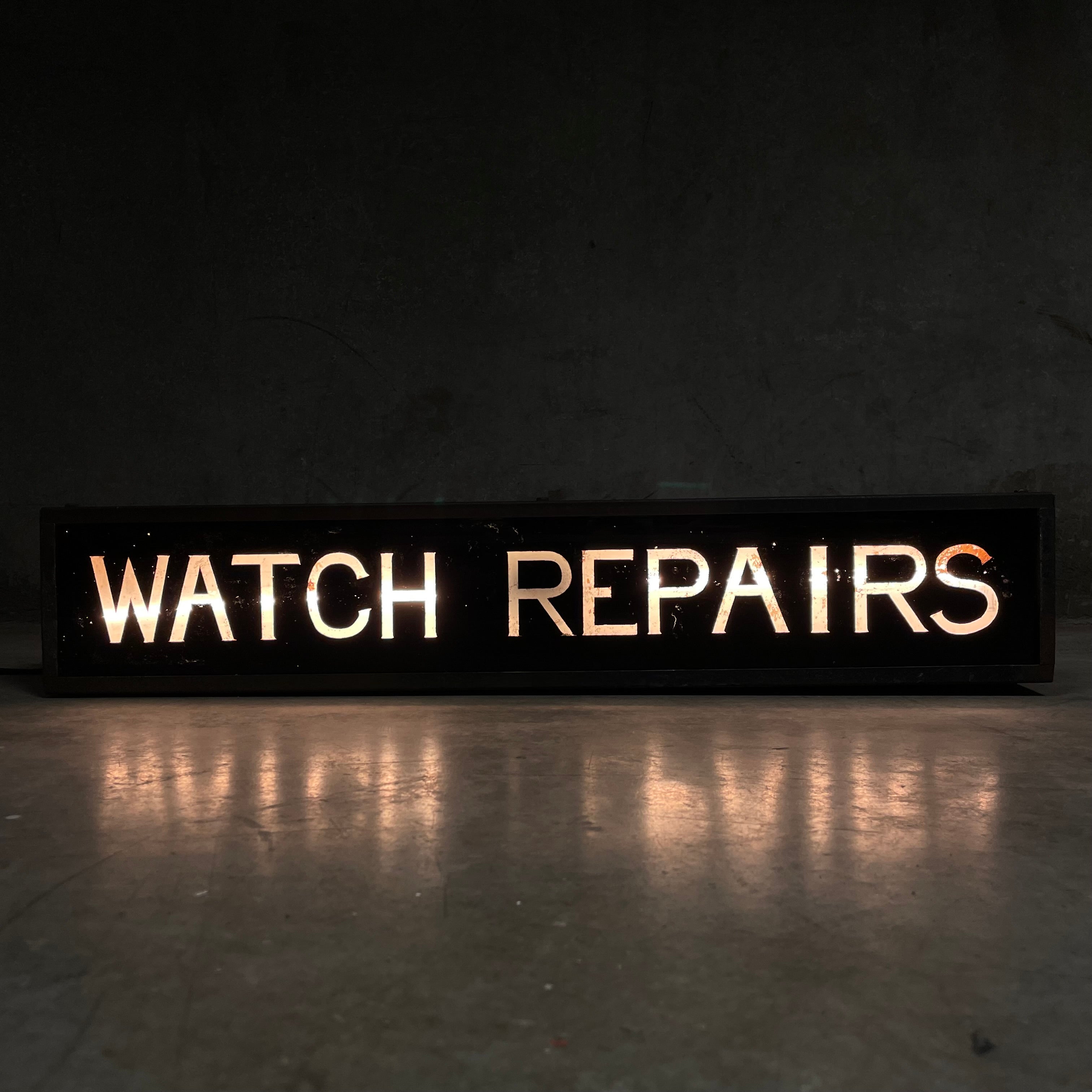 1940 Metal Watch Repair Light Box Advertising Sign