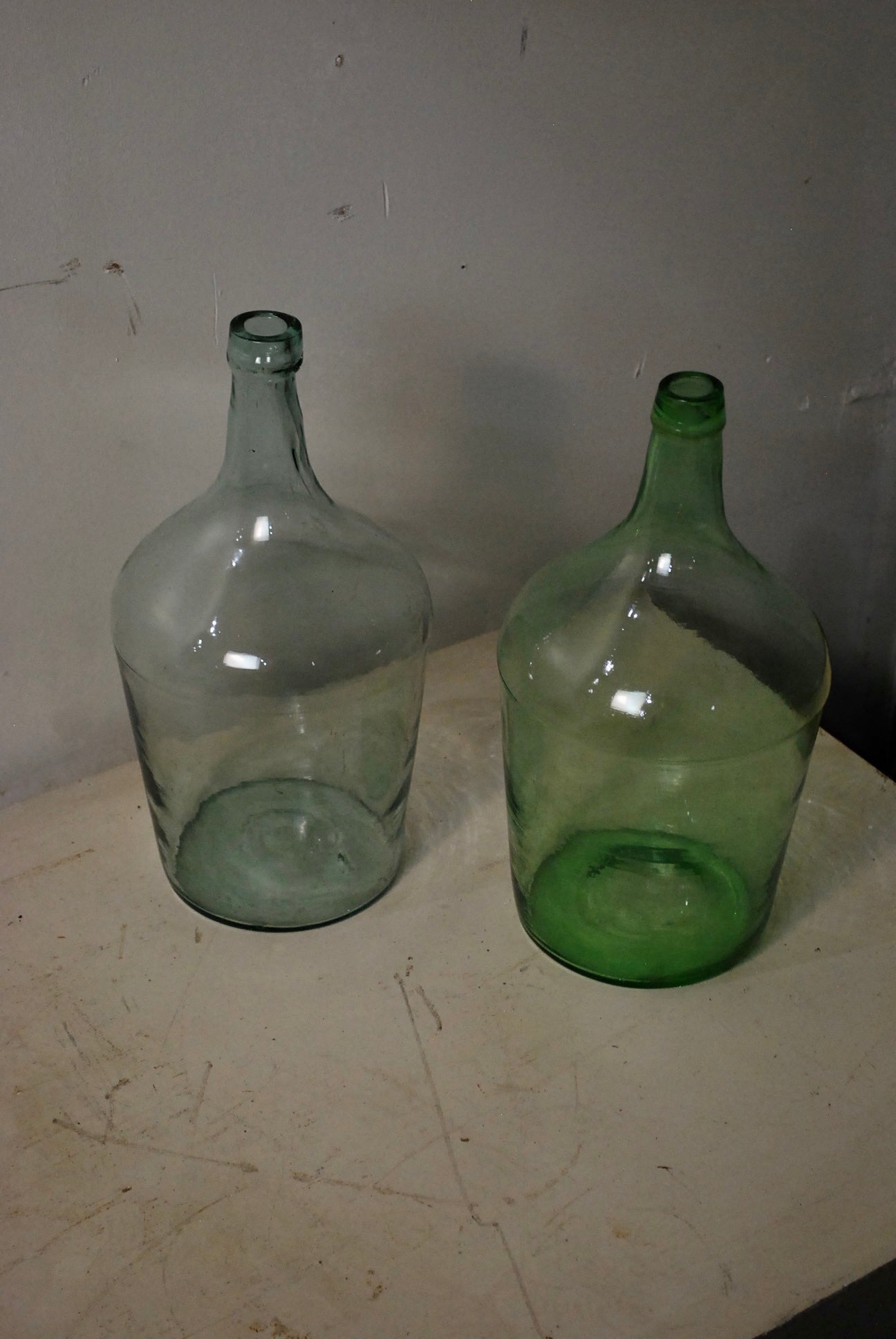 1930 Vintage Glass Wine Bottle Vases | Scott Landon Antiques and Interiors.