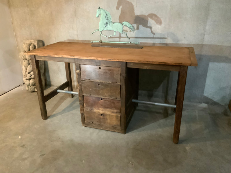1905  industrial wood work station / island | Scott Landon Antiques and Interiors.