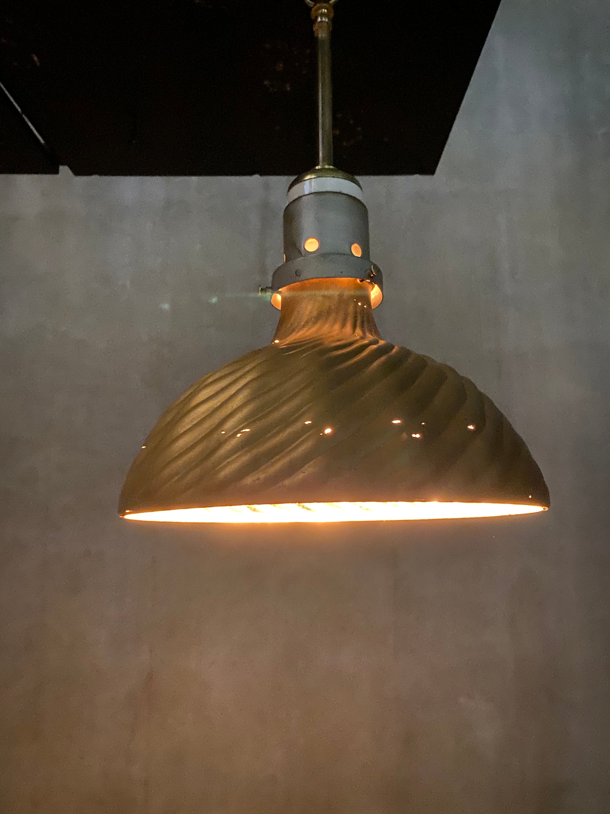 Rare 12” 1910 CURTIS mercury glass pendant light | Scott Landon Antiques and Interiors.