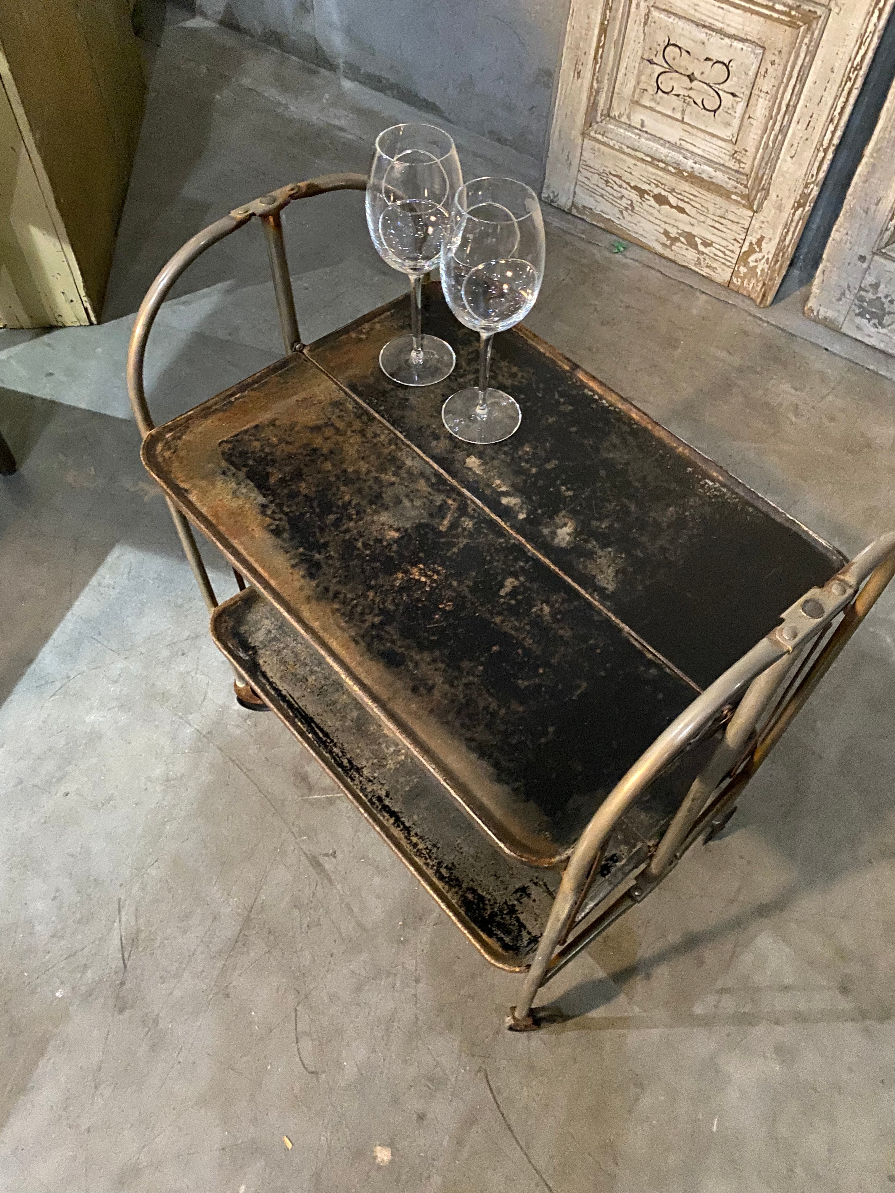 Vintage Folding BAR Cart Rolling Cart Versa-Table by Karoff Originals | Scott Landon Antiques and Interiors.