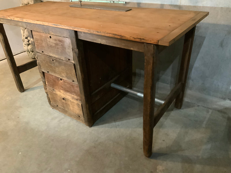 1905  industrial wood work station / island | Scott Landon Antiques and Interiors.