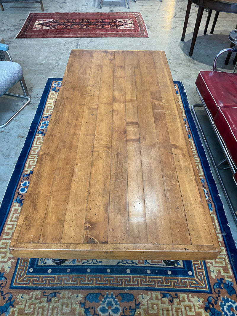 1910 industrial maple coffee  table | Scott Landon Antiques and Interiors.