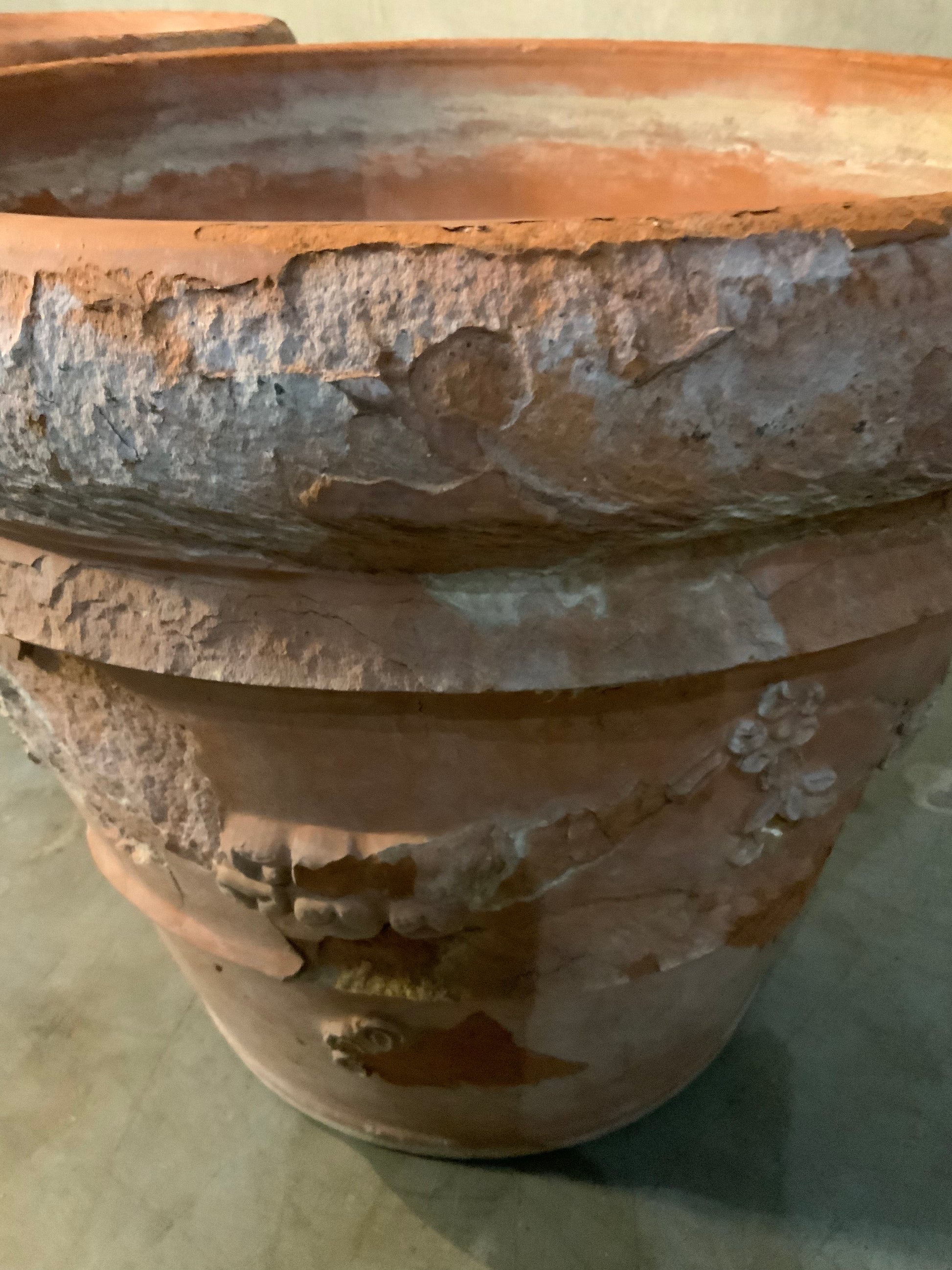 Italian made terracotta planters - antique | Scott Landon Antiques and Interiors.