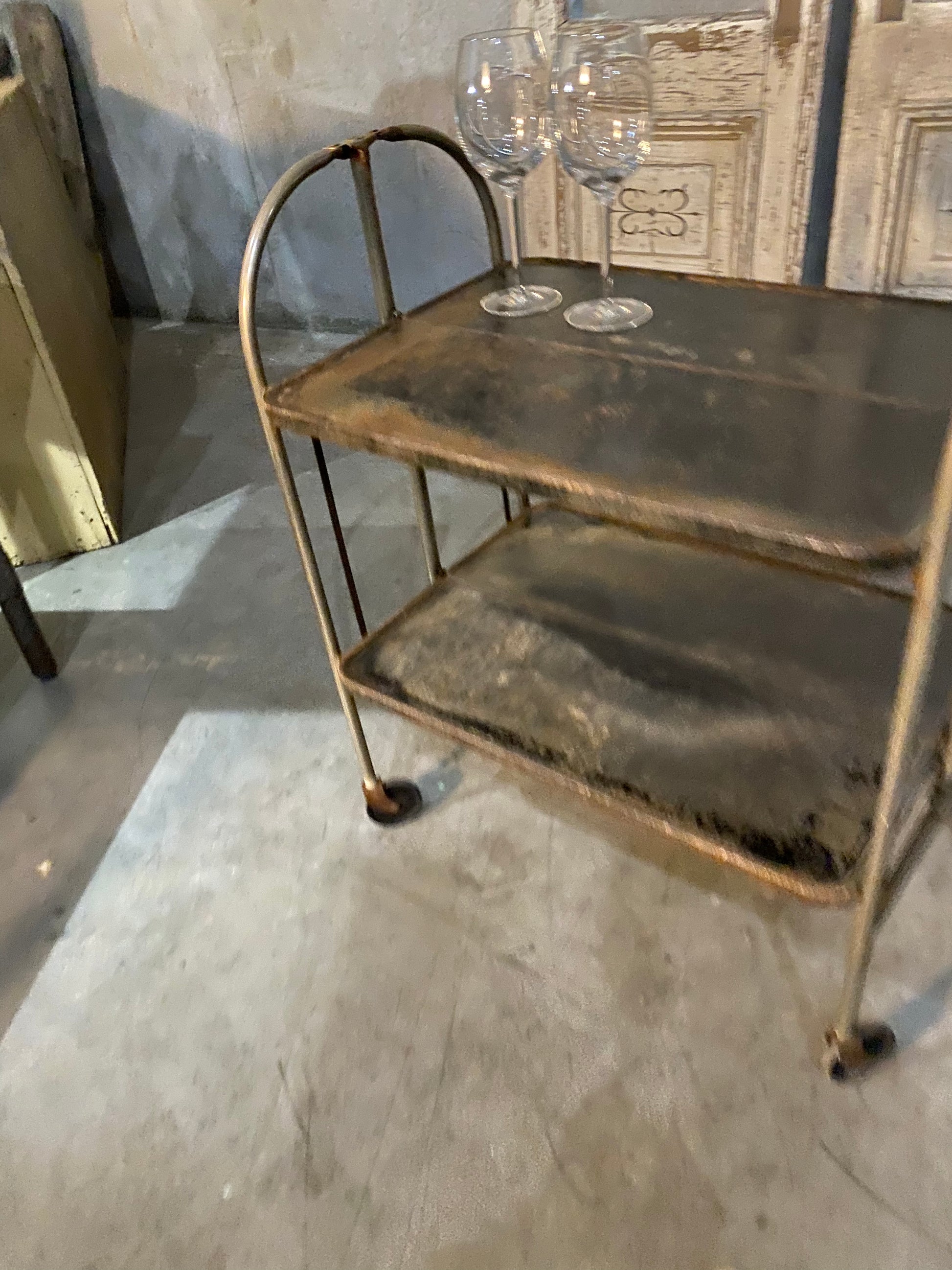 Vintage Folding BAR Cart Rolling Cart Versa-Table by Karoff Originals | Scott Landon Antiques and Interiors.