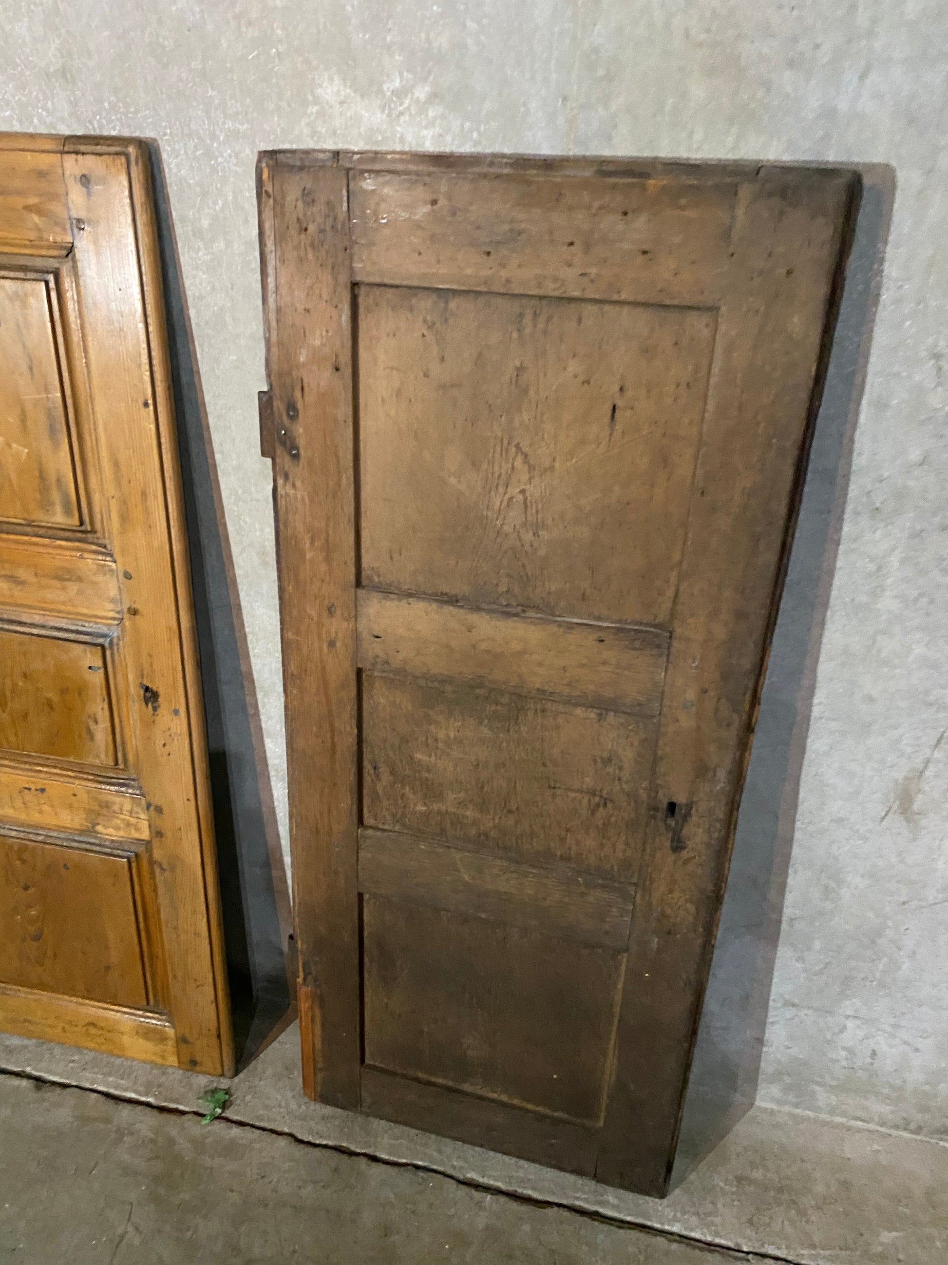 C 1800 pair of QUEBEC. PINE Armoire doos | Scott Landon Antiques and Interiors.