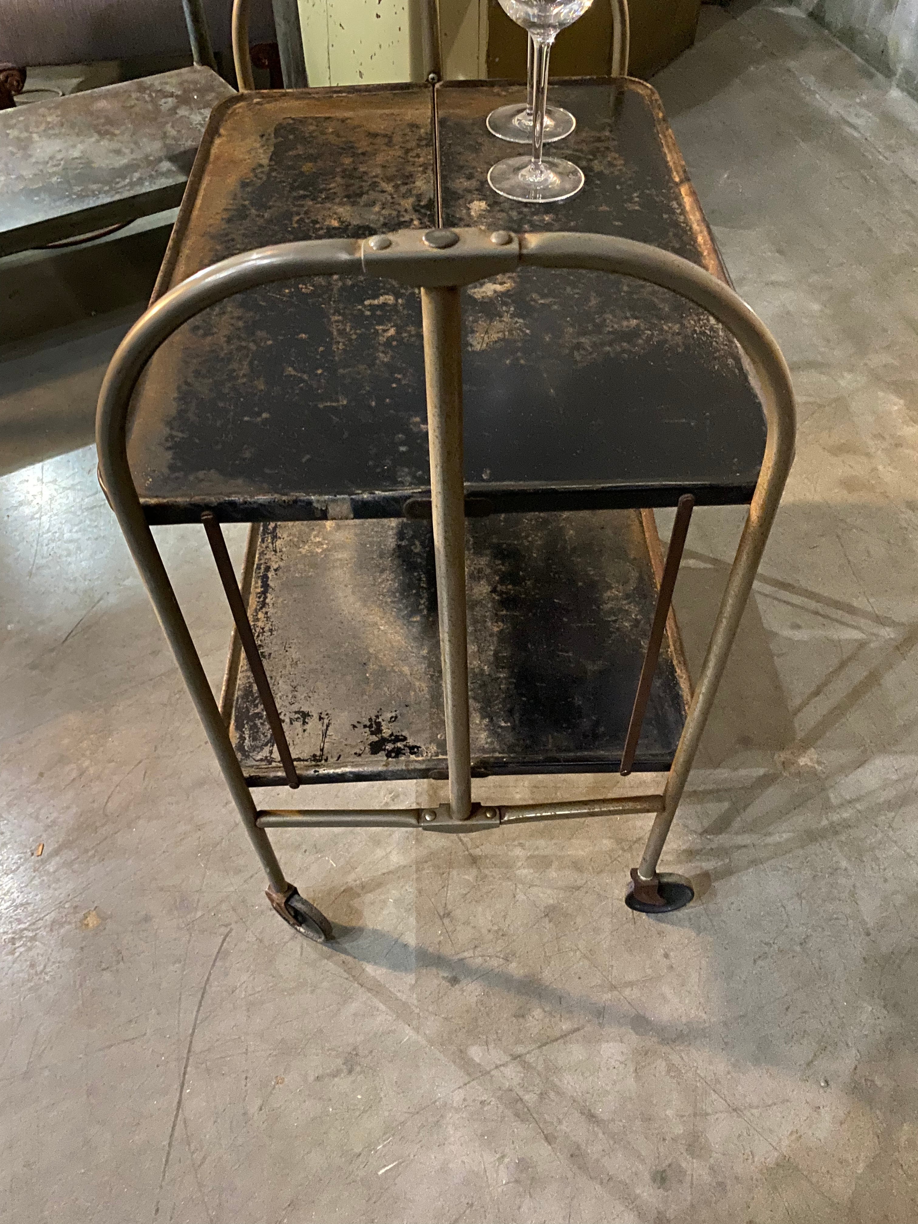 Vintage Folding BAR Cart Rolling Cart Versa-Table by Karoff Originals | Scott Landon Antiques and Interiors.