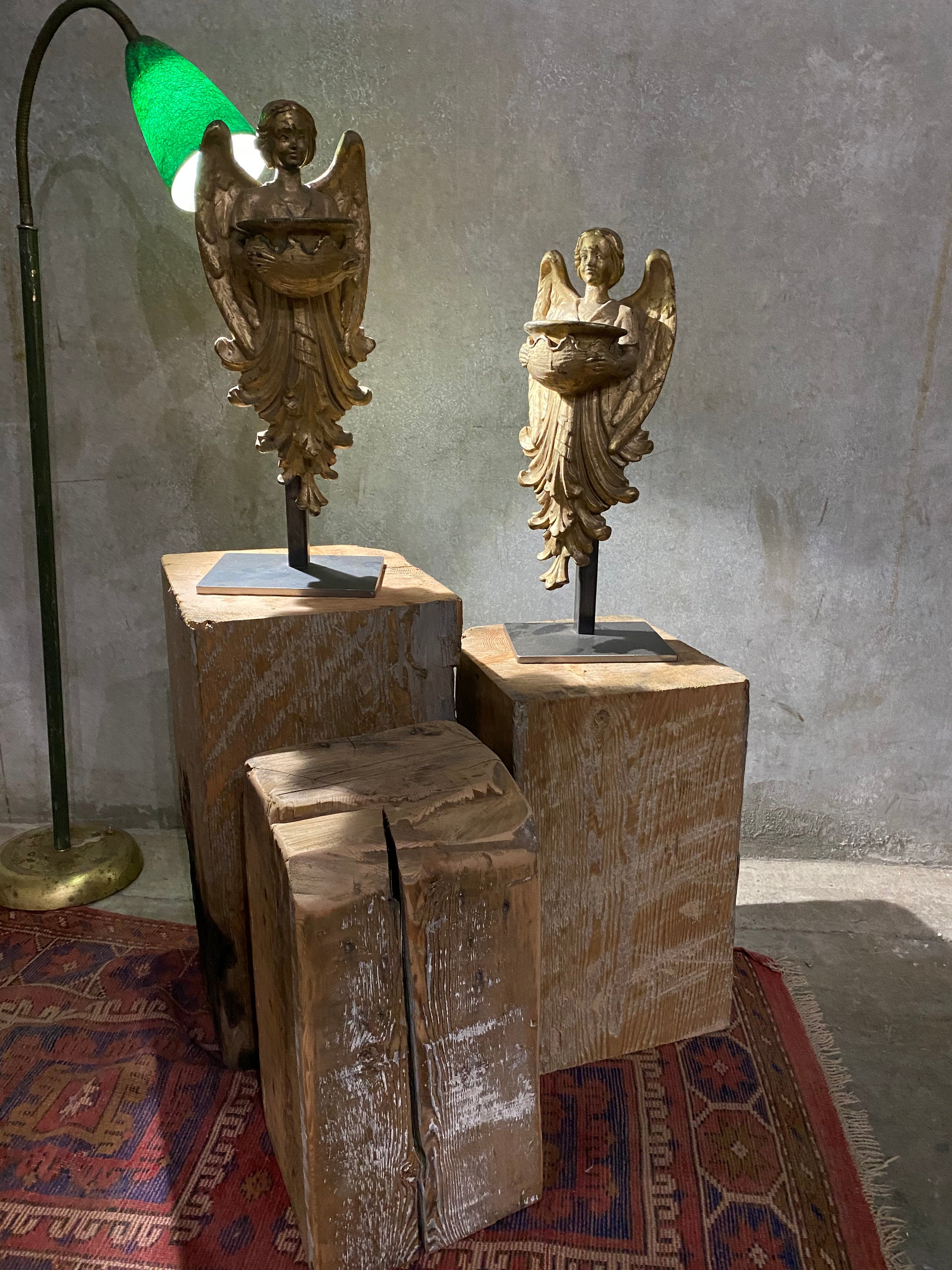 Reclaimed beams stump side table. C 1900 GASTOWN salvage | Scott Landon Antiques and Interiors.