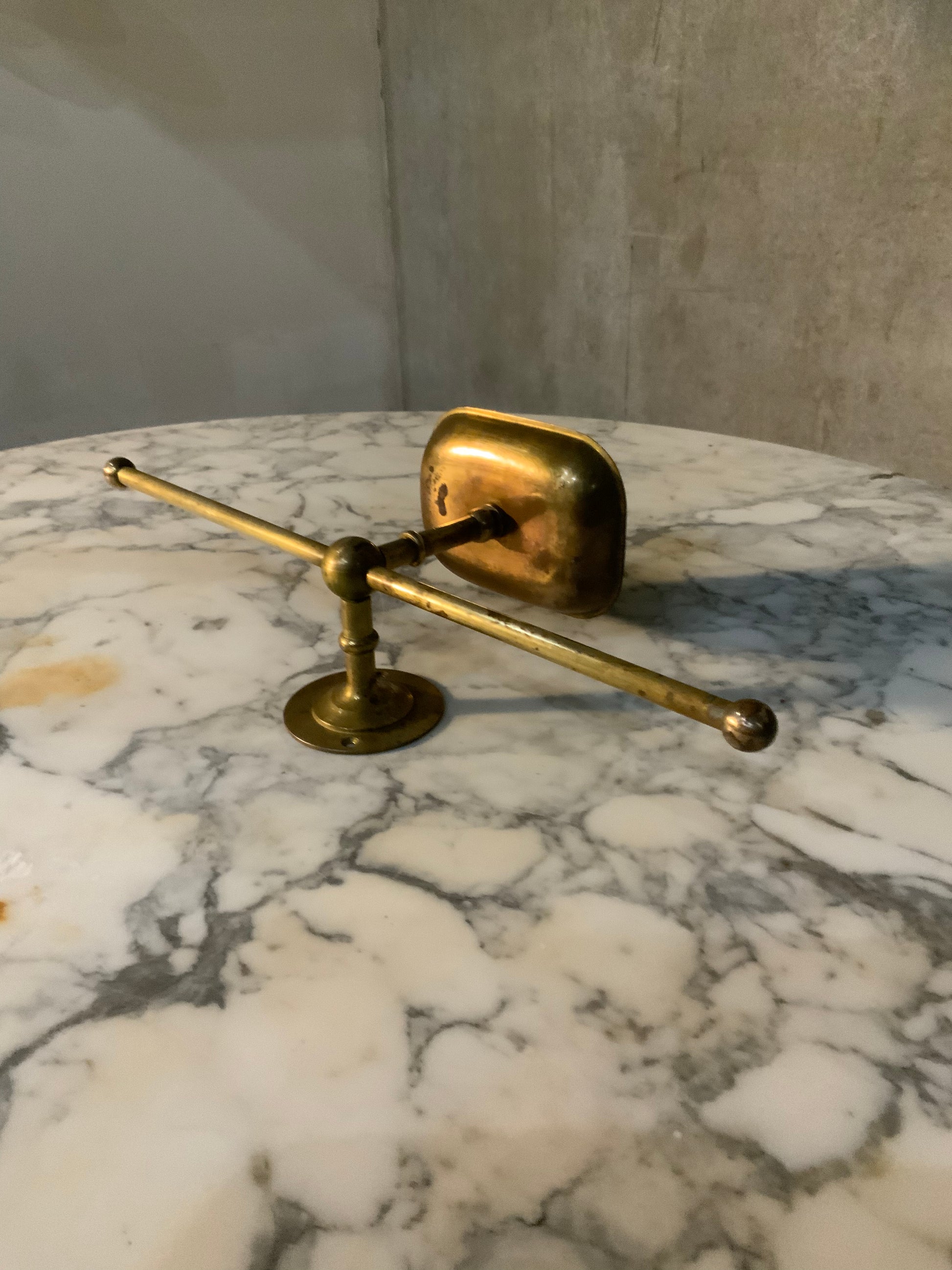 1920 brass soap dish and towel bar | Scott Landon Antiques and Interiors.