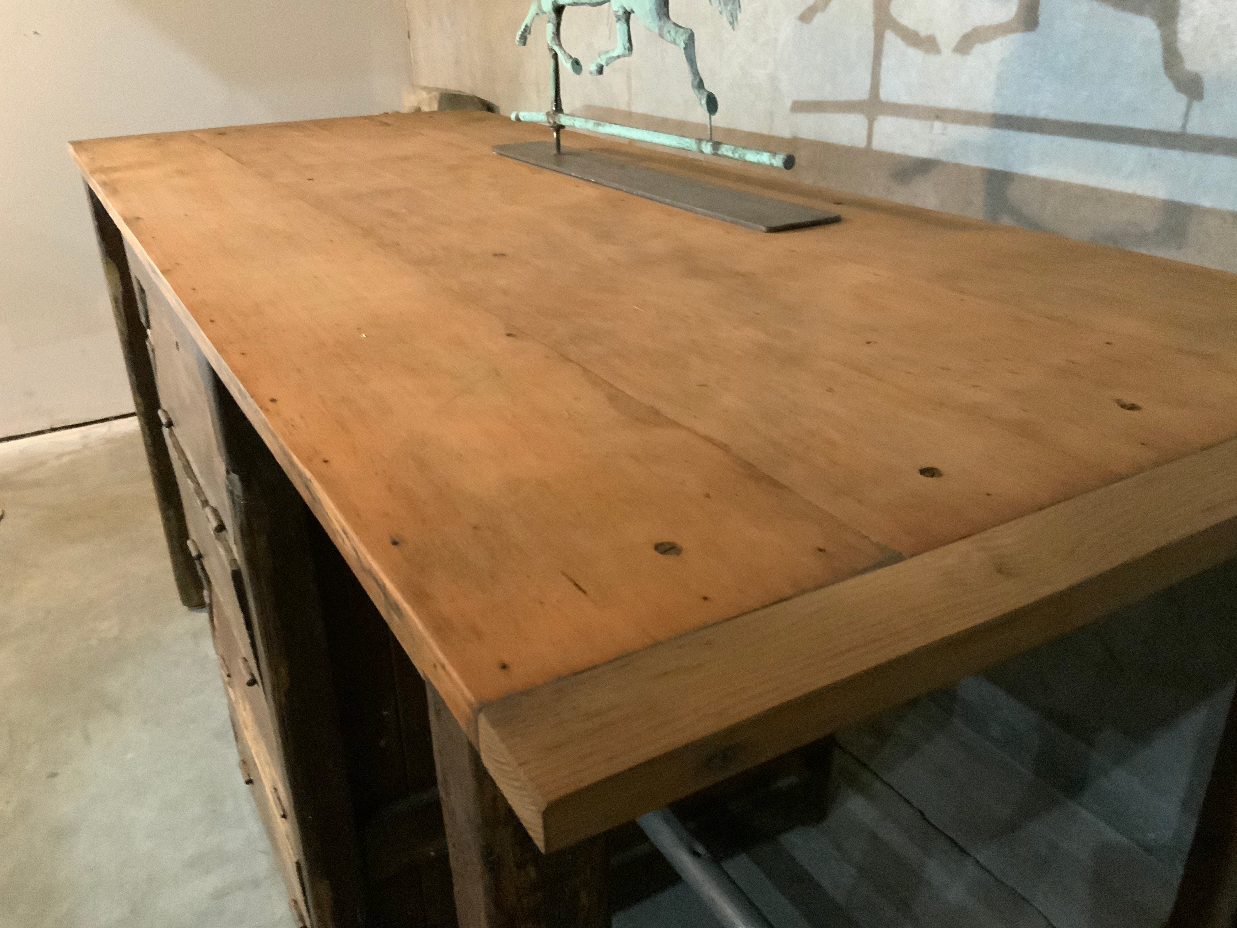 1905  industrial wood work station / island | Scott Landon Antiques and Interiors.
