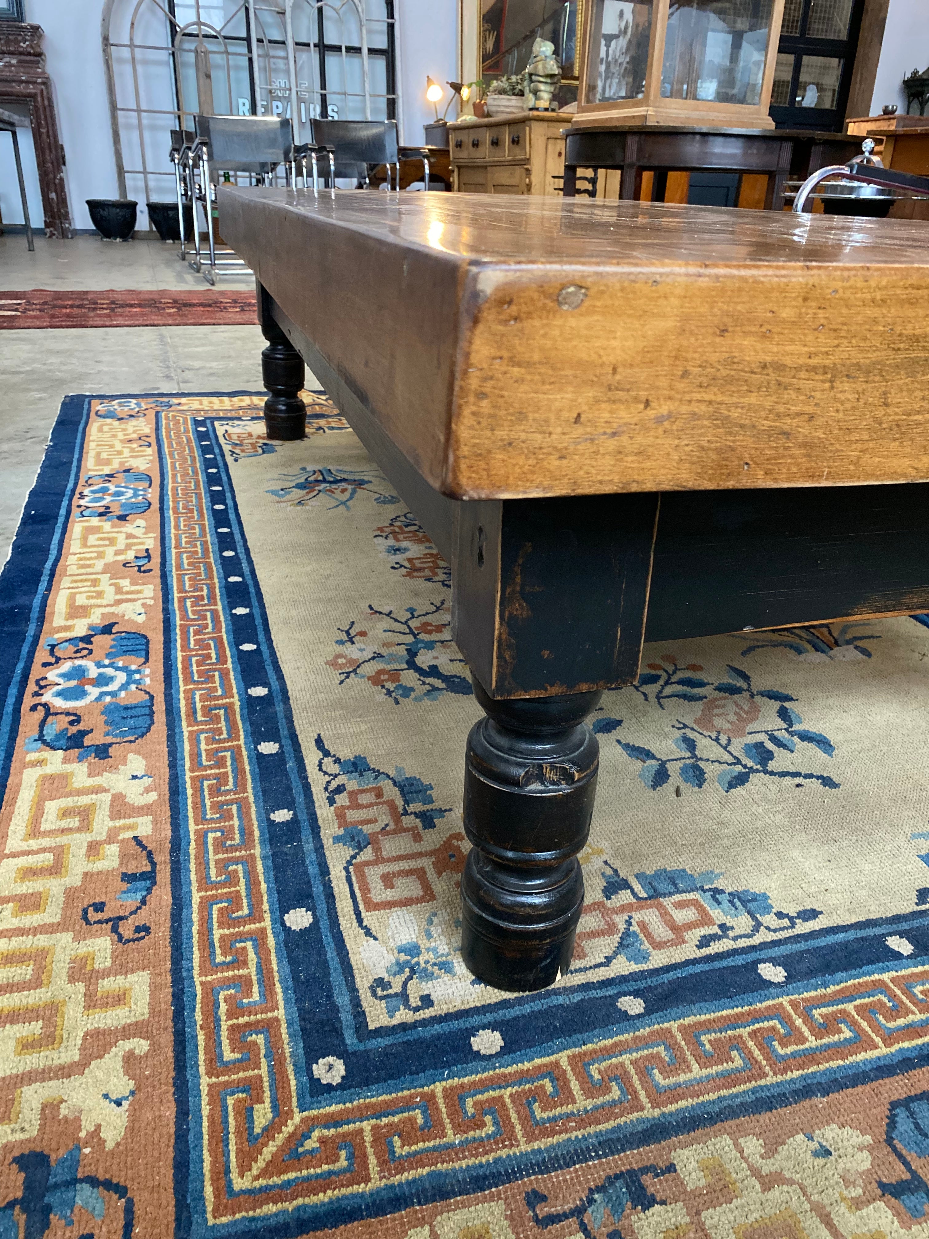 1910 industrial maple coffee  table | Scott Landon Antiques and Interiors.