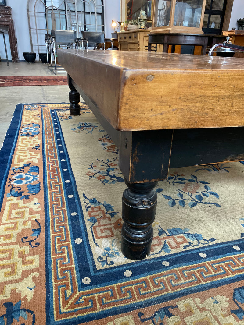 1910 industrial maple coffee  table | Scott Landon Antiques and Interiors.
