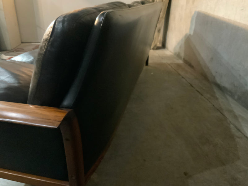 Mid-Century Modern 4-Seat Rosewood & Leather Sofa Knut Saeter for Vatne Møbler | Scott Landon Antiques and Interiors.