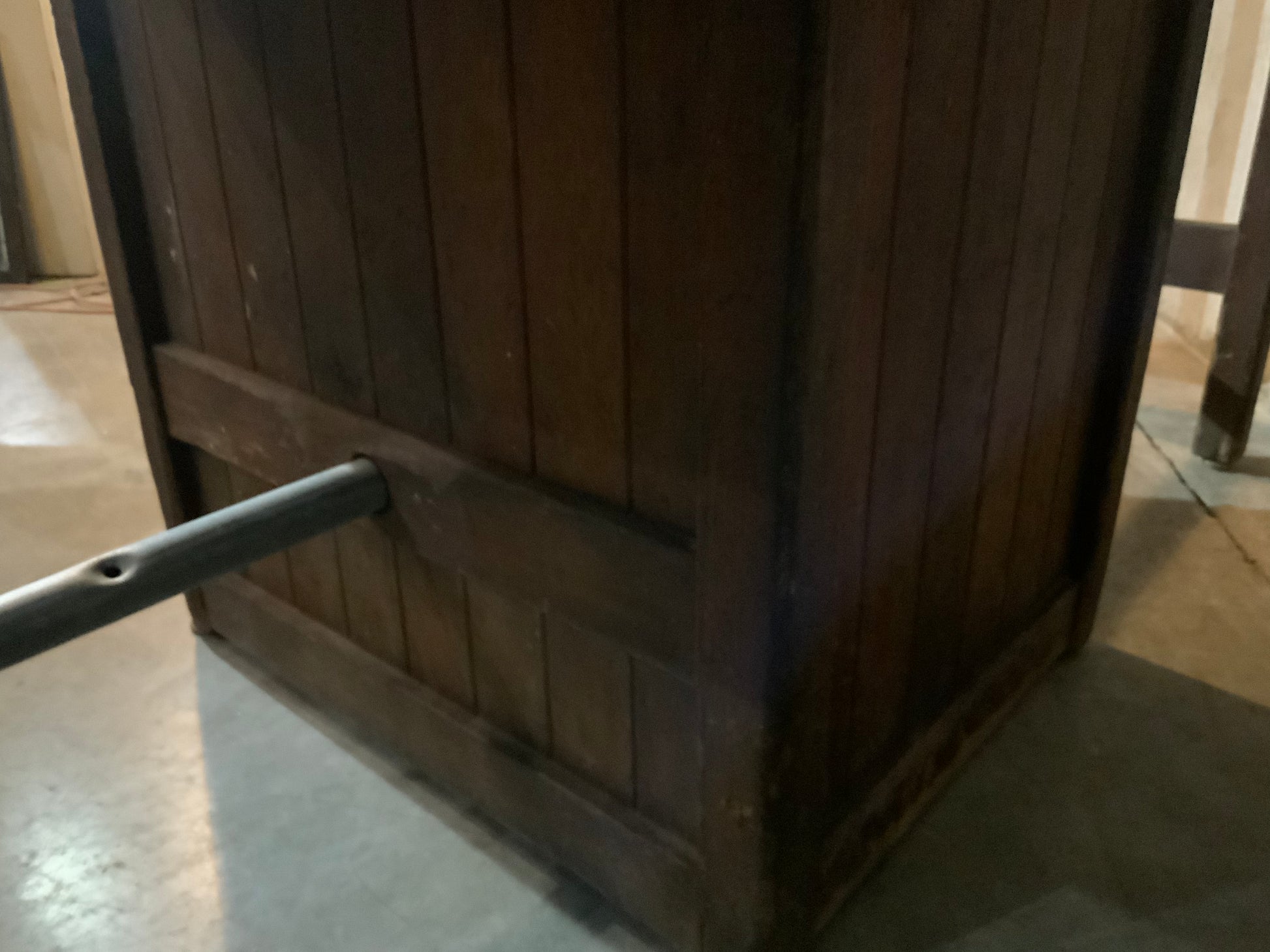 1905  industrial wood work station / island | Scott Landon Antiques and Interiors.