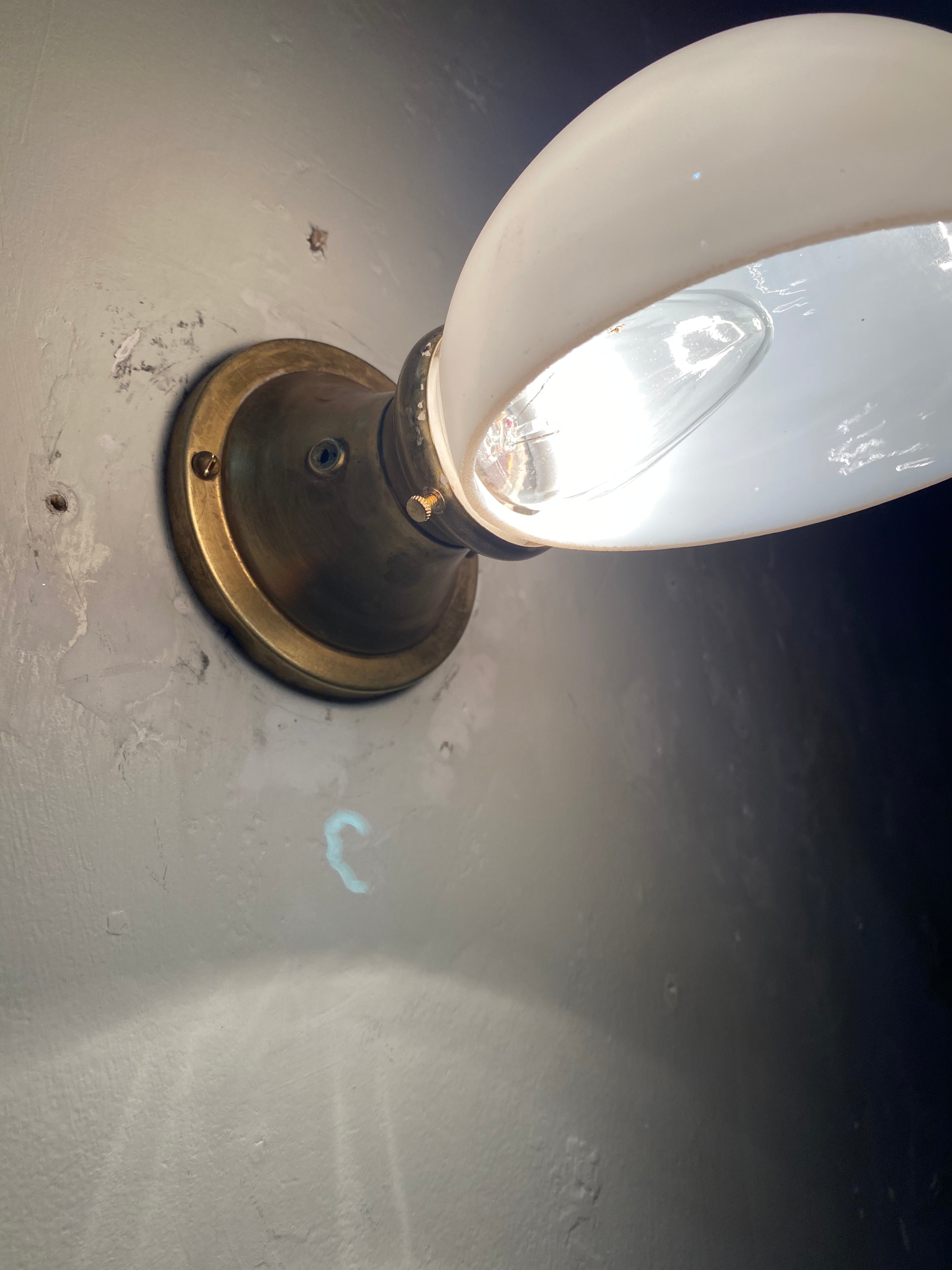 1920. Brass MILK GLASS Sconces | Scott Landon Antiques and Interiors.