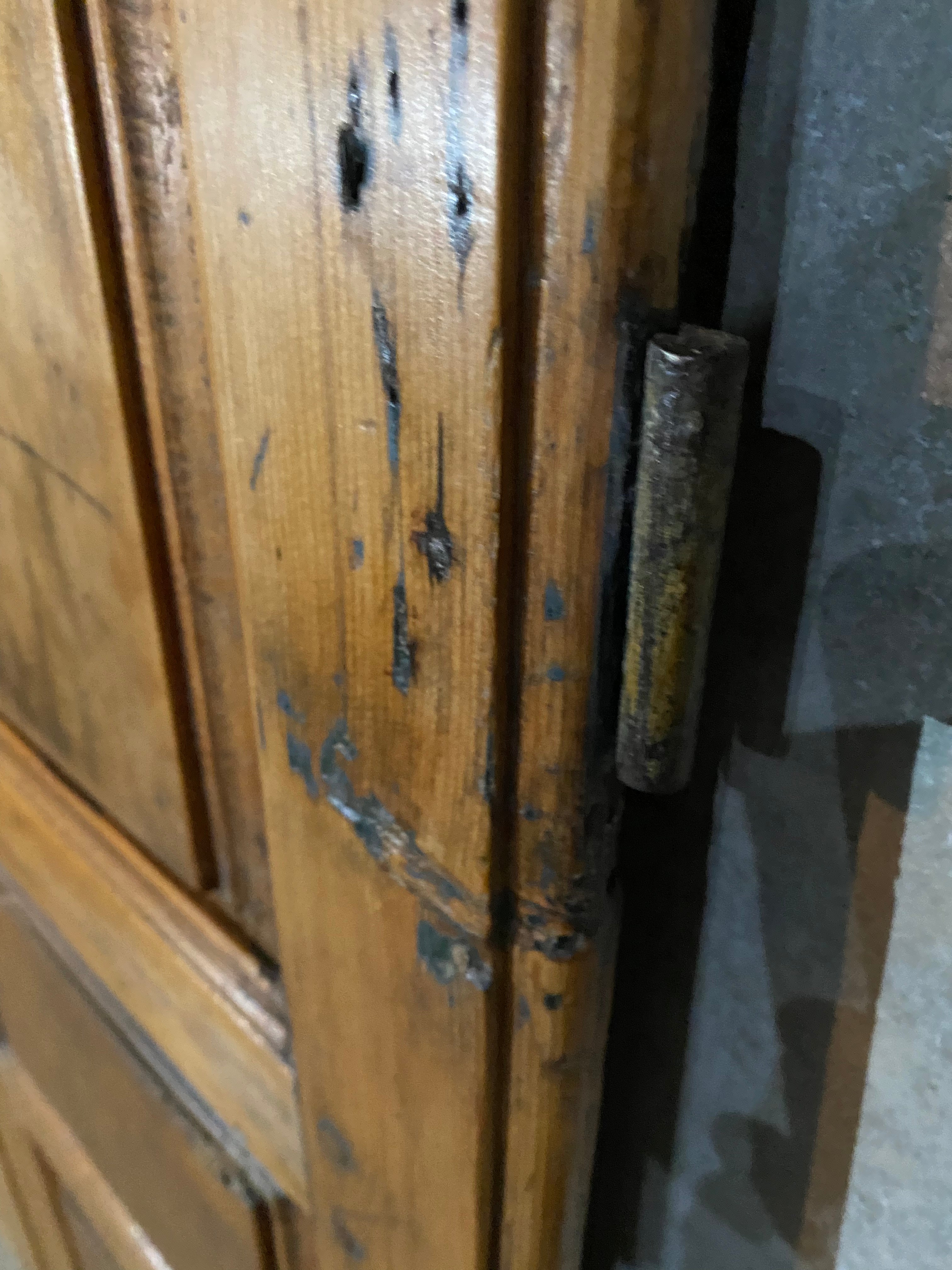 C 1800 pair of QUEBEC. PINE Armoire doos | Scott Landon Antiques and Interiors.