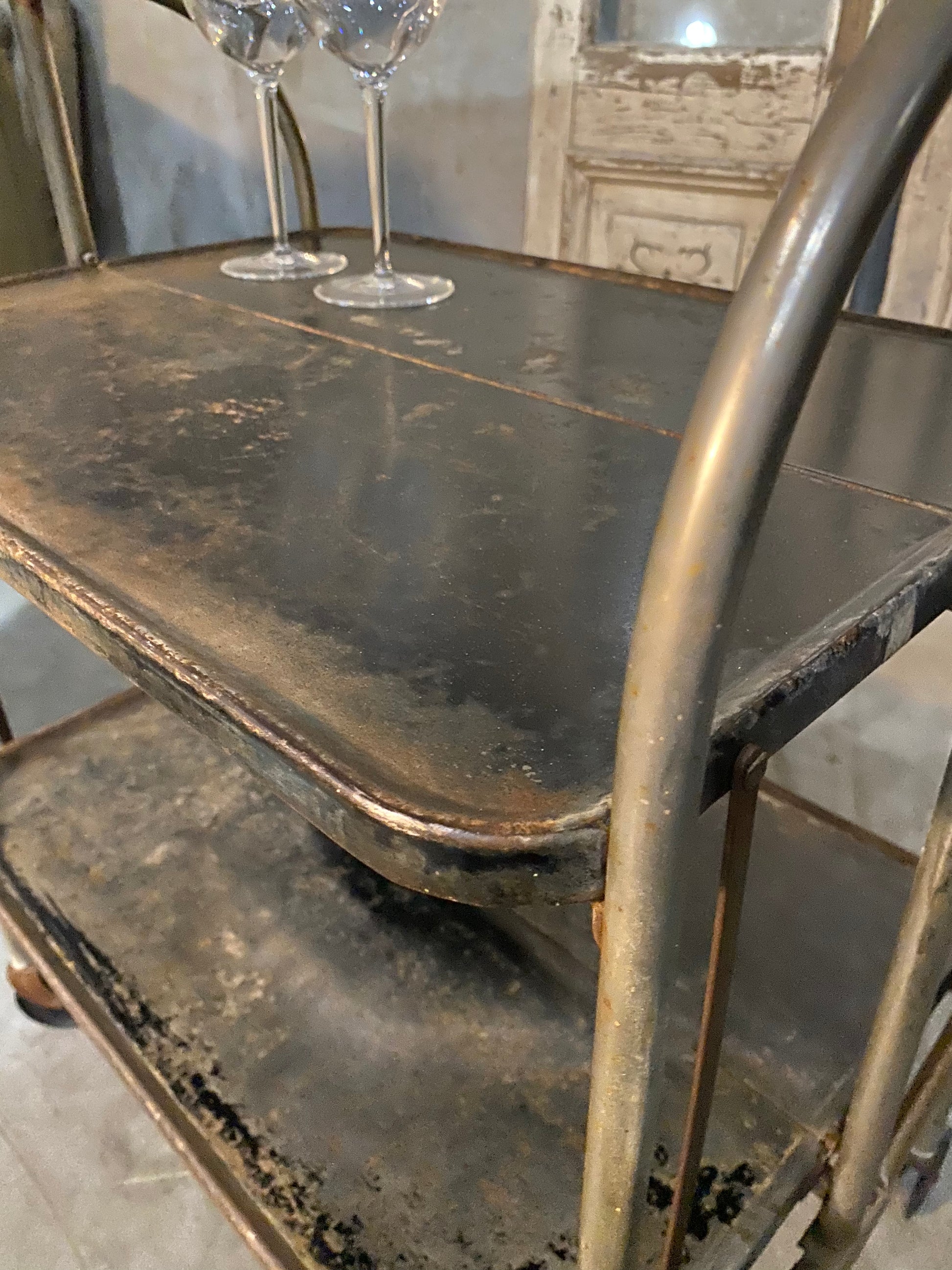 Vintage Folding BAR Cart Rolling Cart Versa-Table by Karoff Originals | Scott Landon Antiques and Interiors.