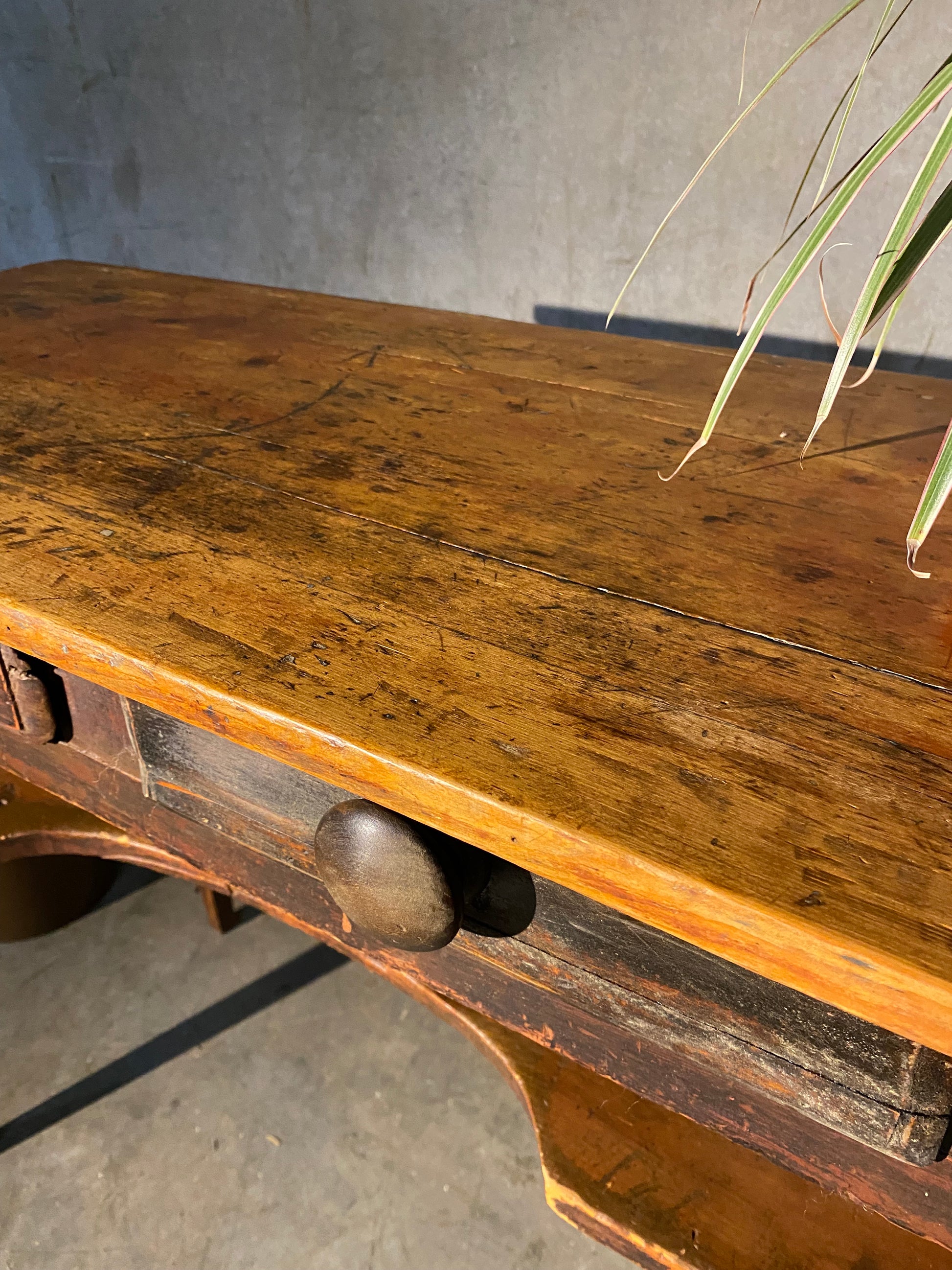 1840 Pine Country Server In original paint | Scott Landon Antiques and Interiors.