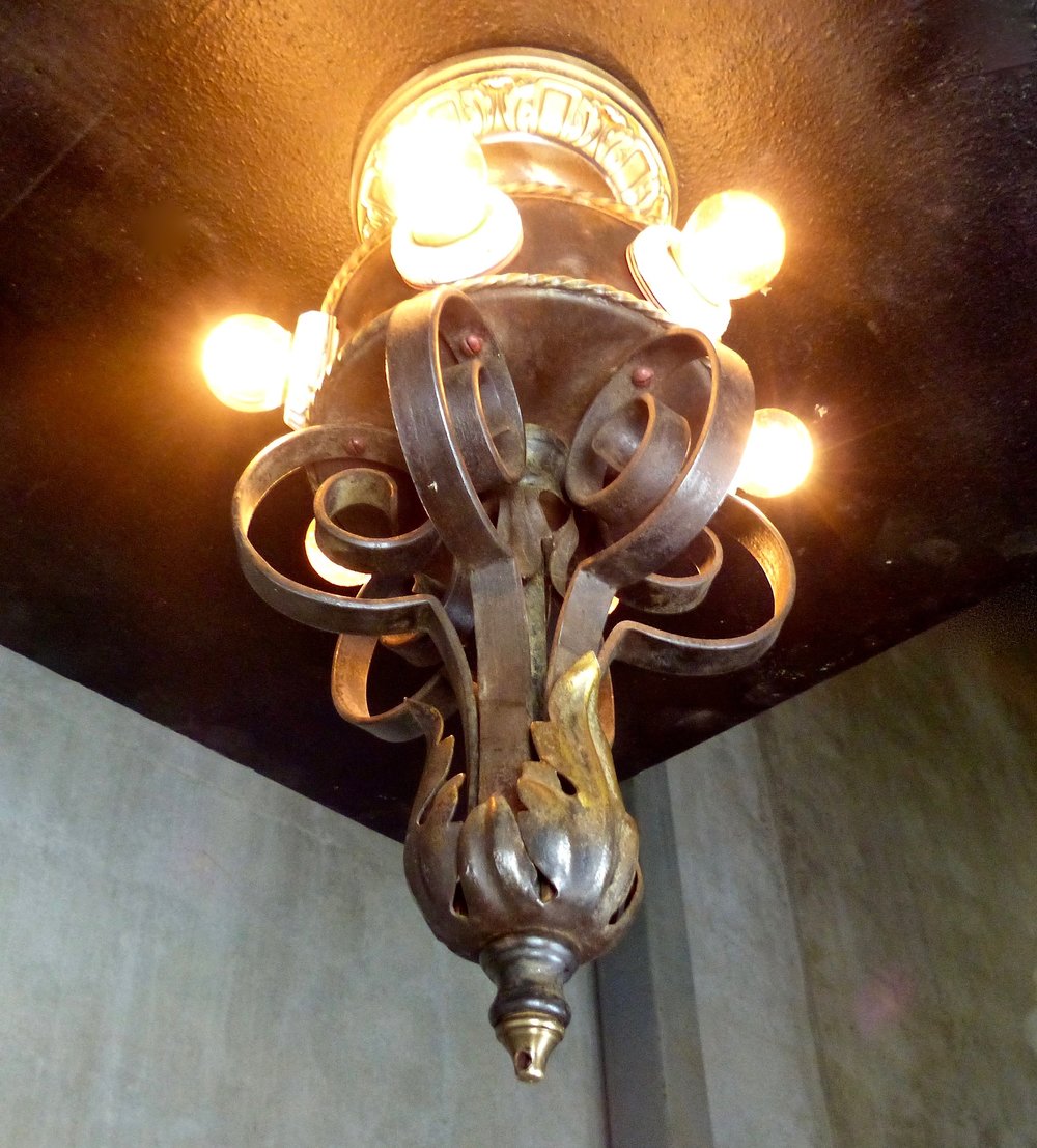 1920 Antique Copper and Wrought Iron Ceiling Light | Scott Landon Antiques and Interiors.