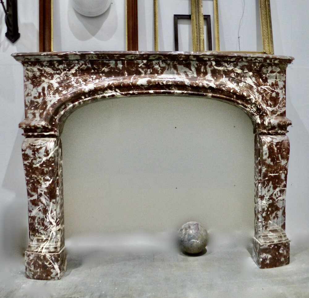 19th c Antique Belgium Marble Fireplace Loiuis XV Surround Mantel | Scott Landon Antiques and Interiors.