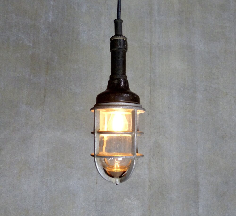 Circa 1940 General Electric Bakelite trouble light Pendant | Scott Landon Antiques and Interiors.