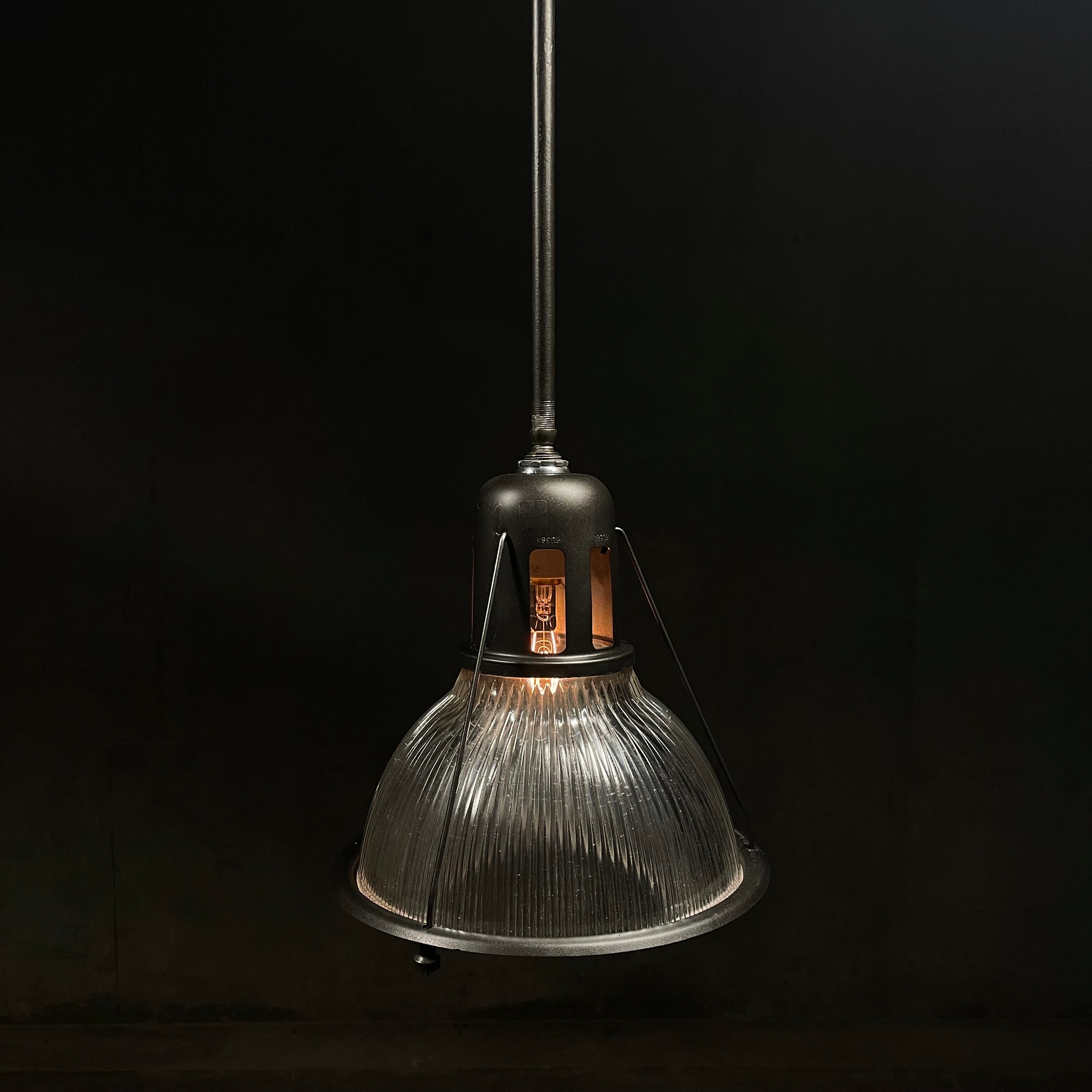 Set of Four 1950 Holophane Pendants