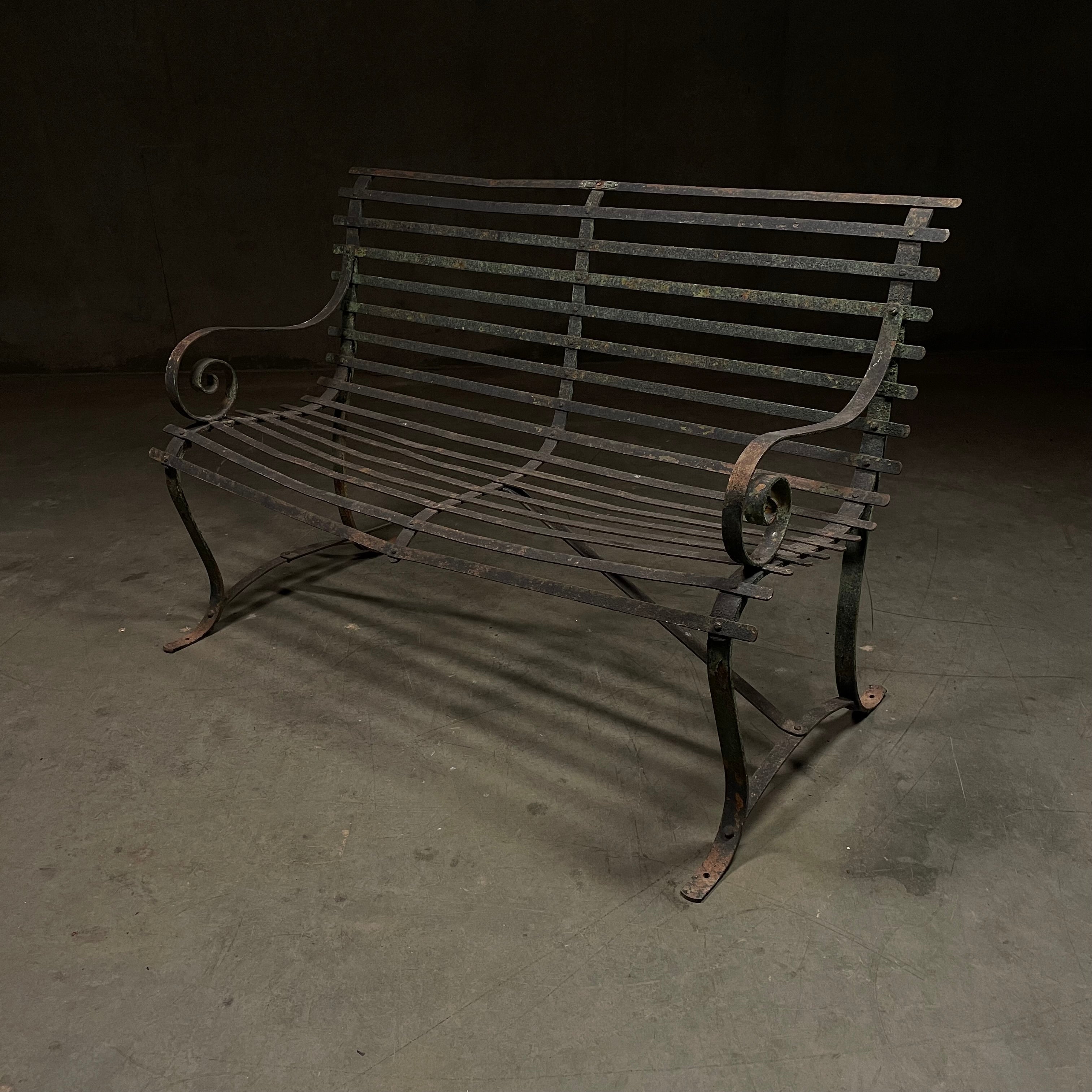 1910 Iron Garden Bench by STEWART Iron Works