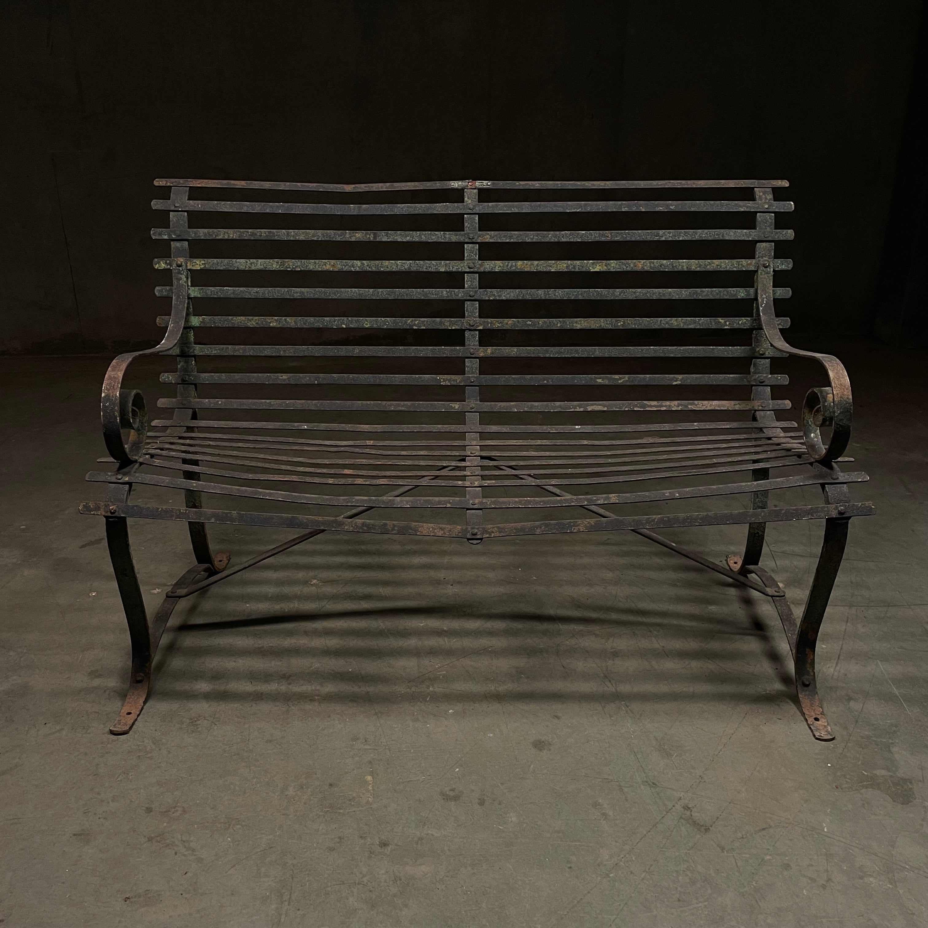 1910 Iron Garden Bench by STEWART Iron Works