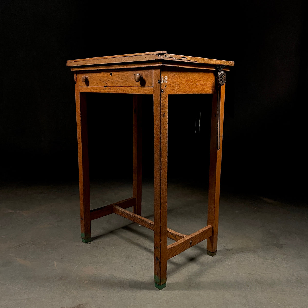 Foreman’s Oak Adjustable Drafting Table