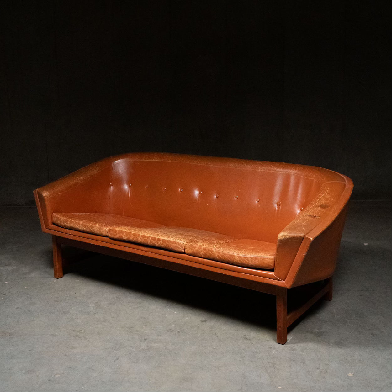 1960  "Corona" Leather Couch from Sweden by Lennart Bender