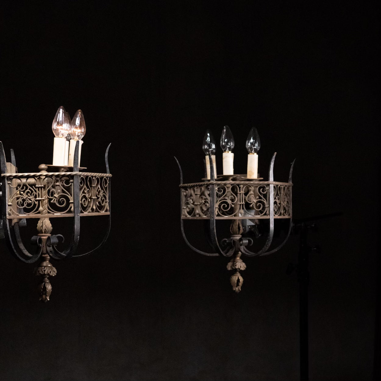 1920 Gothic Iron Sconces from Chicago University