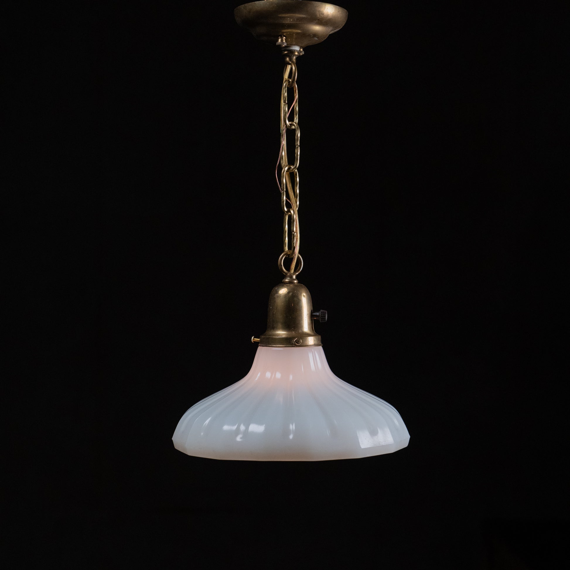 milk glass pendant | Scott Landon Antiques and Interiors.