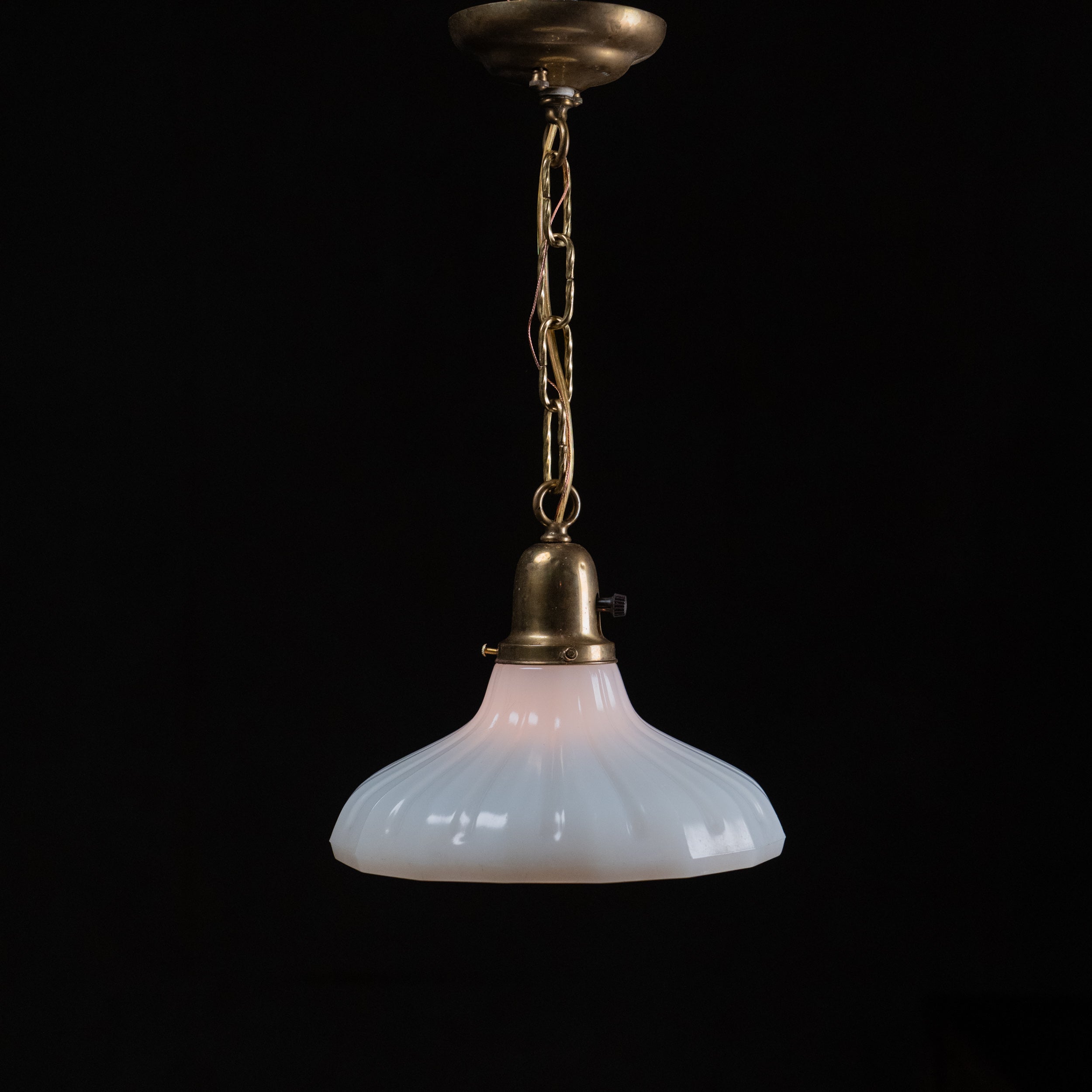 milk glass pendant | Scott Landon Antiques and Interiors.