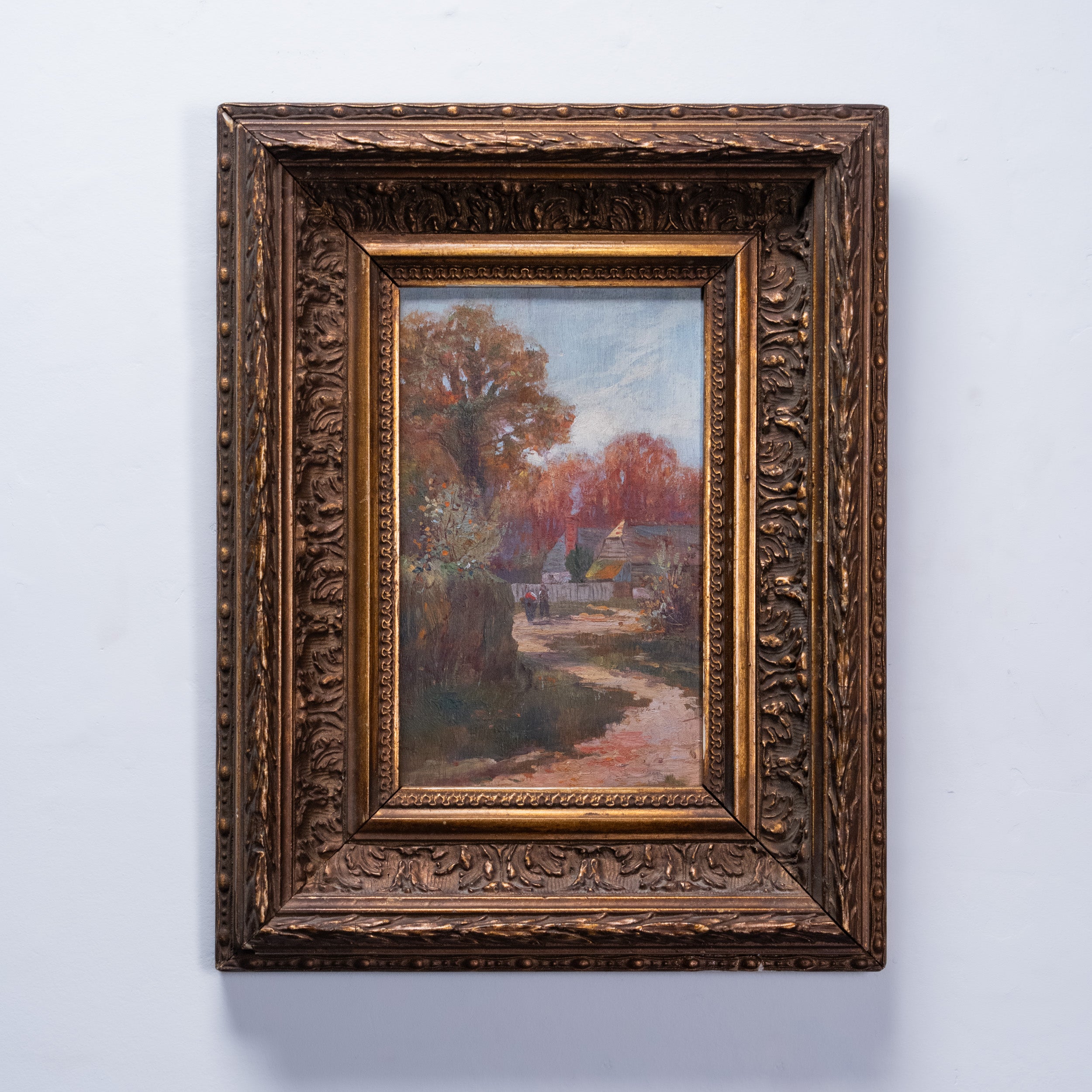Alfred S. Edwards antique English watercolor landscape painting near Arundel Sussex circa 1900