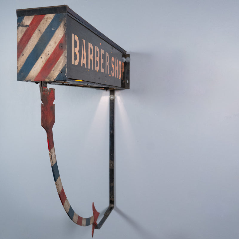 barber sign | Scott Landon Antiques and Interiors.