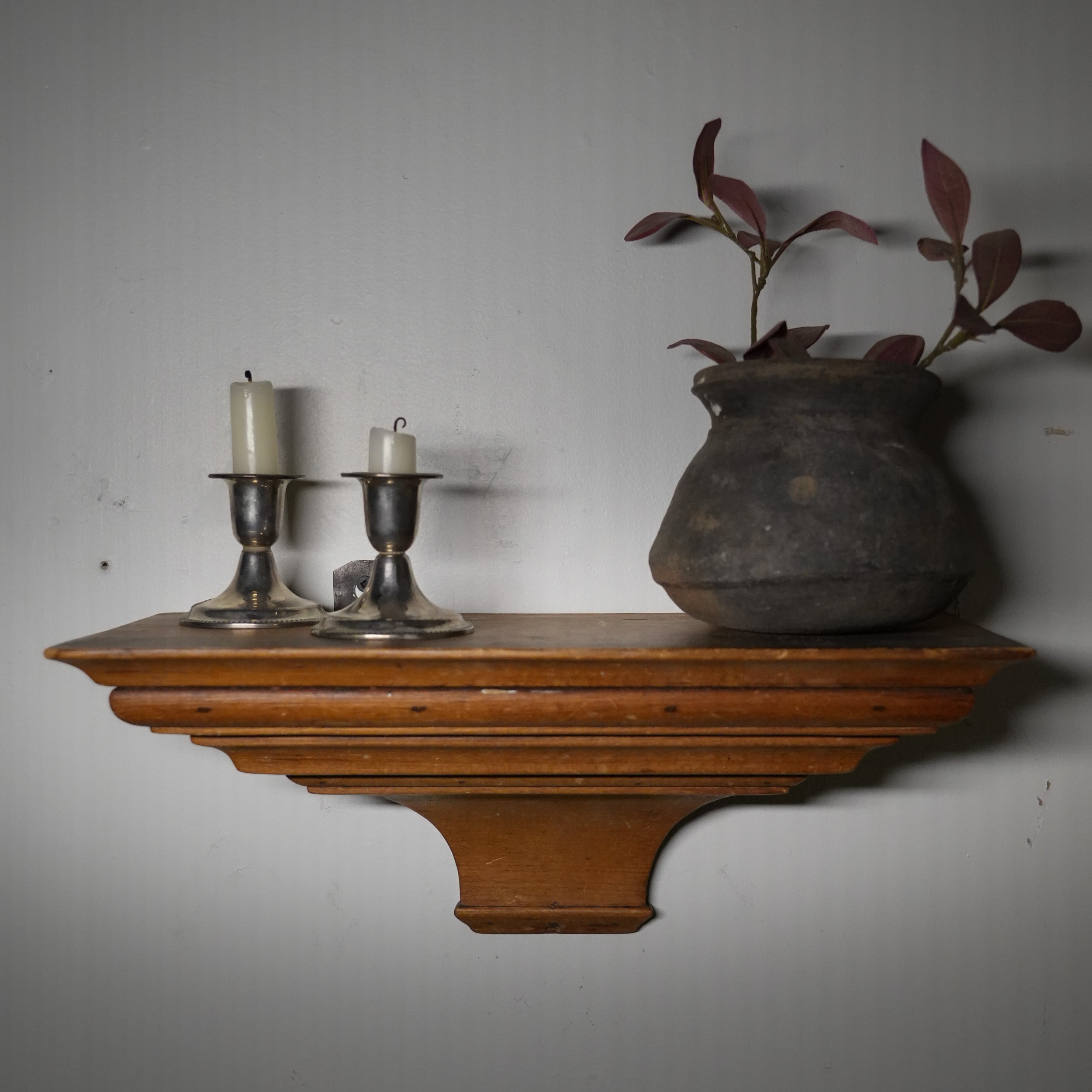 1870 Quebec Pine Clock Shelf