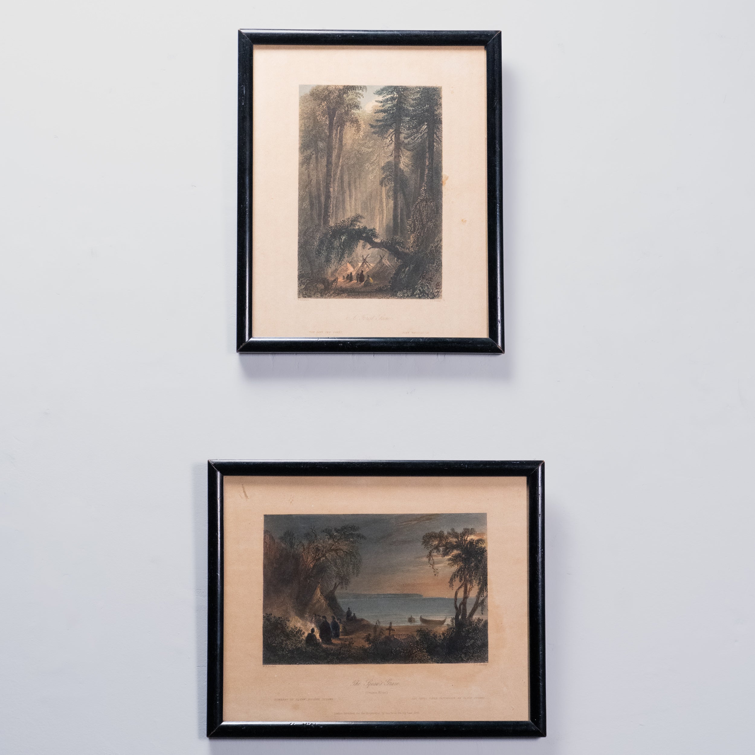 1841 W.H. Bartlett “The Squaw’s Grave” Ottawa River – Hand Colored Steel Engraving | Early Canadian Scenery