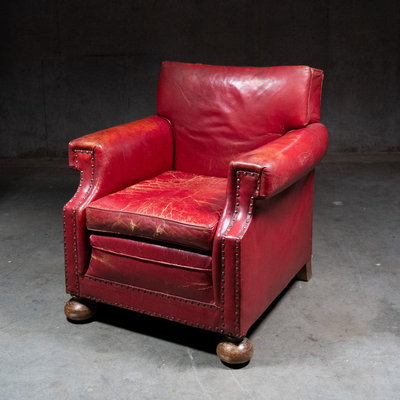 Red leather club chairs | Scott Landon Antiques and Interiors.