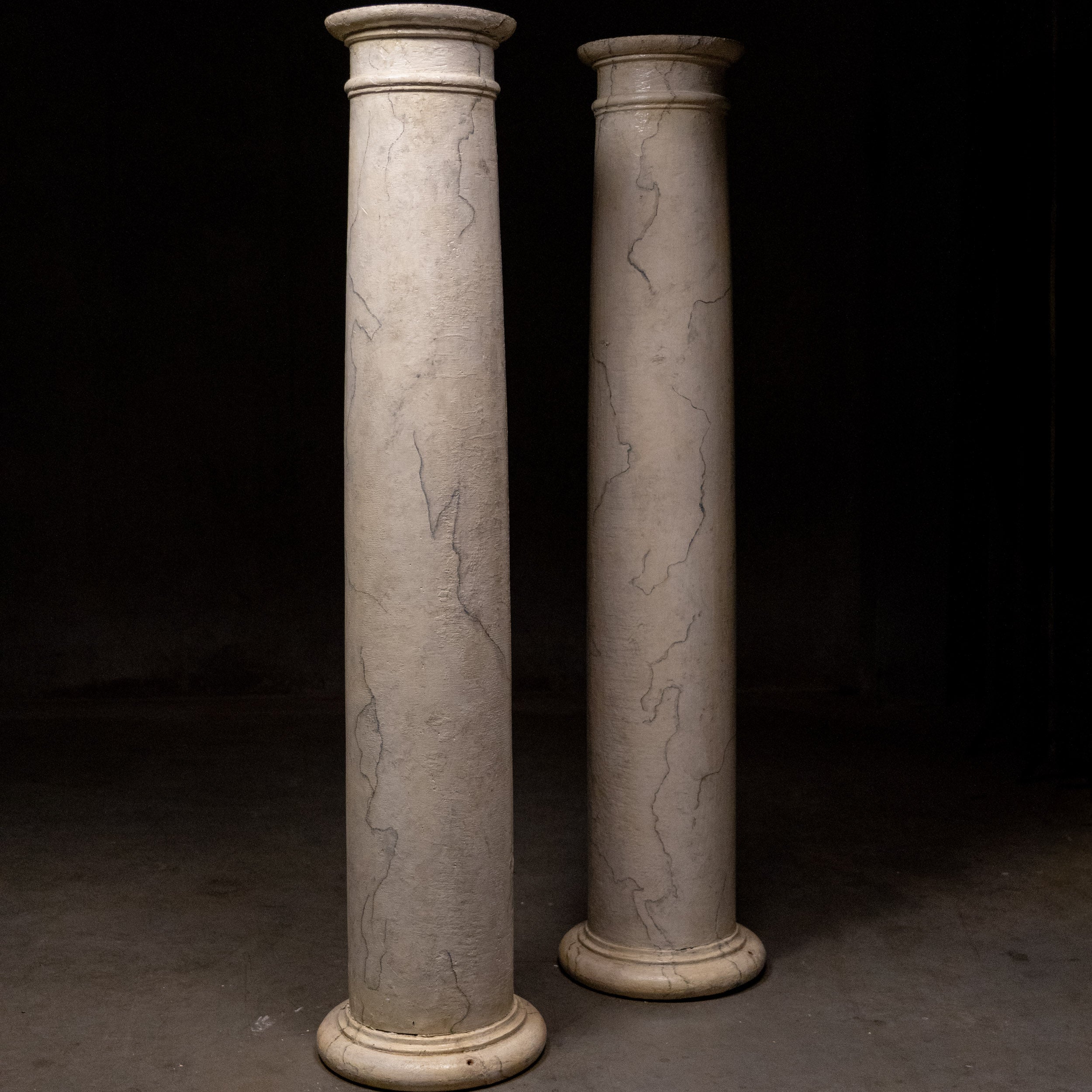 1930 Faux Marble-Painted Wooden Columns