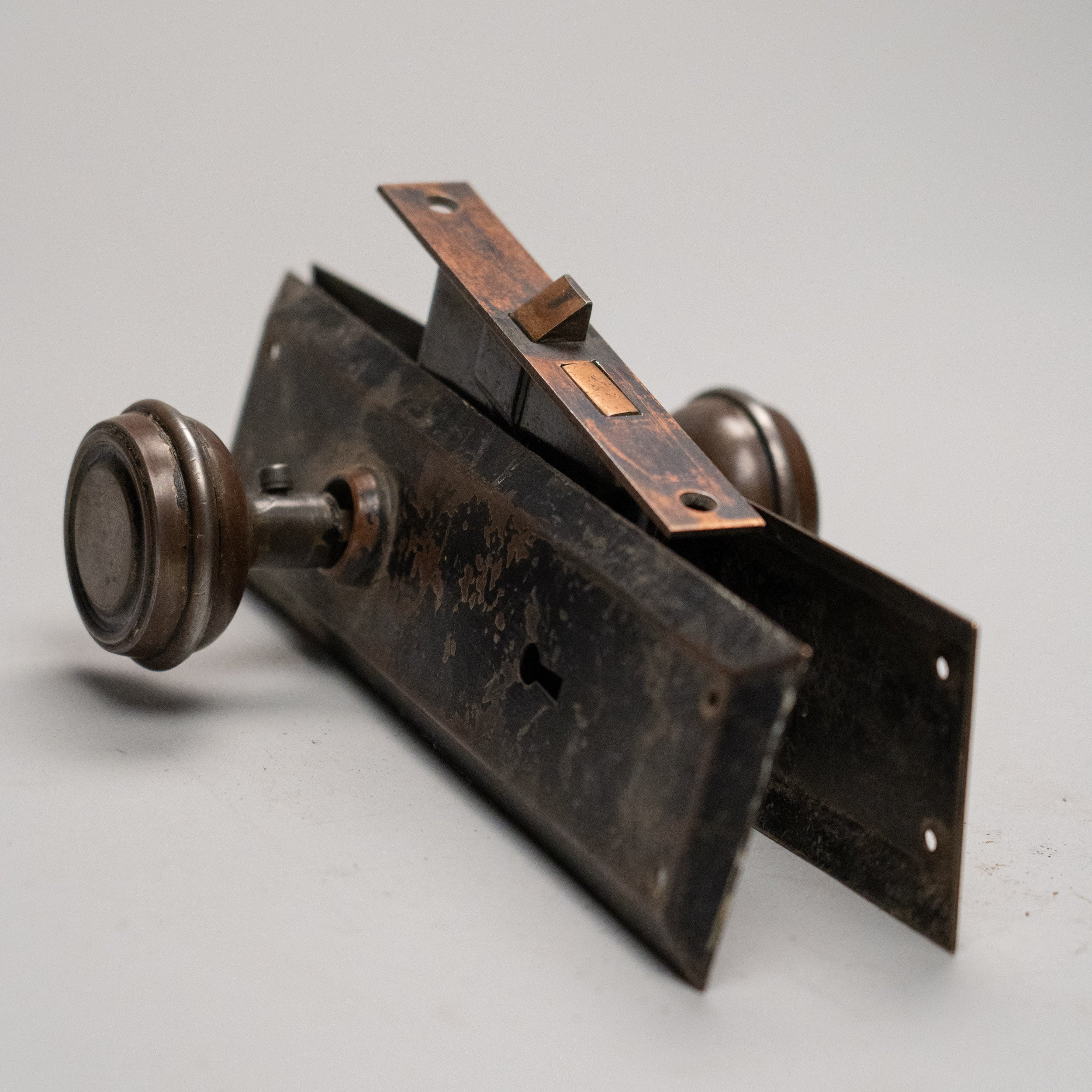 1910 Copper Door Passage Set