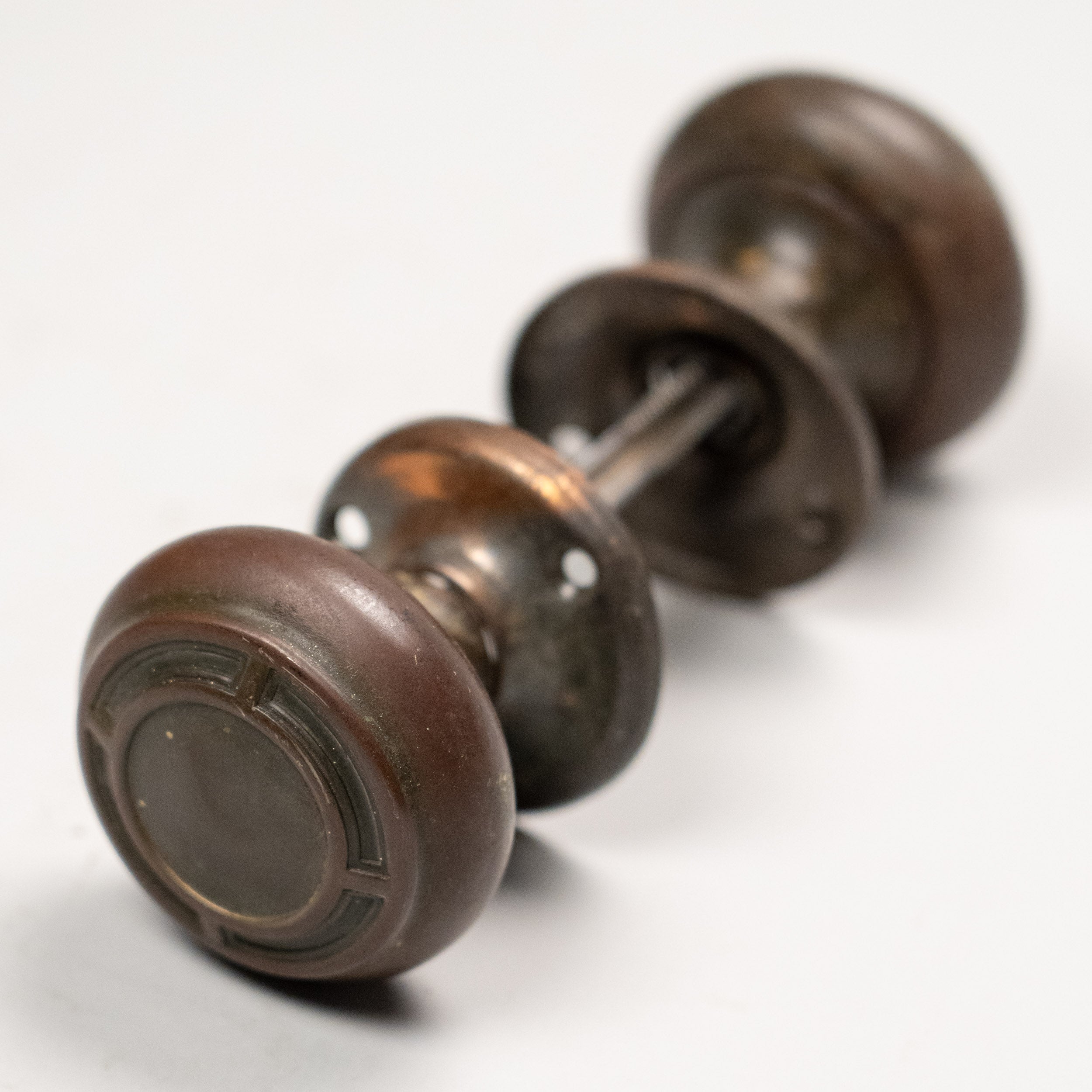 1920 Copper Door Knobs Passage Set