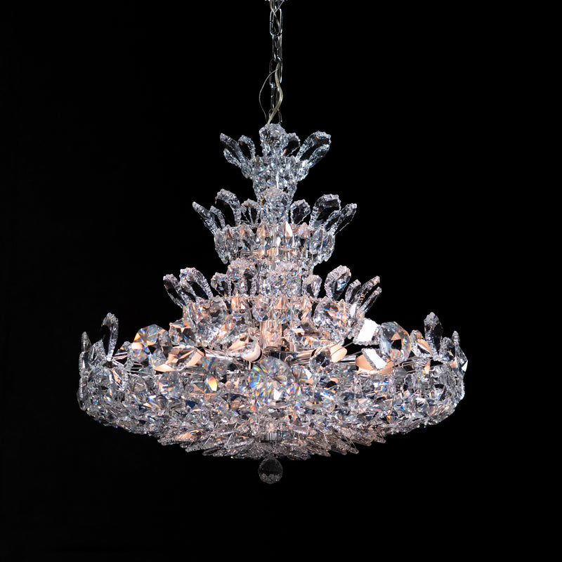  Vintage Schonbek Trilliane crystal chandelier with tiered cut crystal pendeloques | Scott Landon Antiques and Interiors.