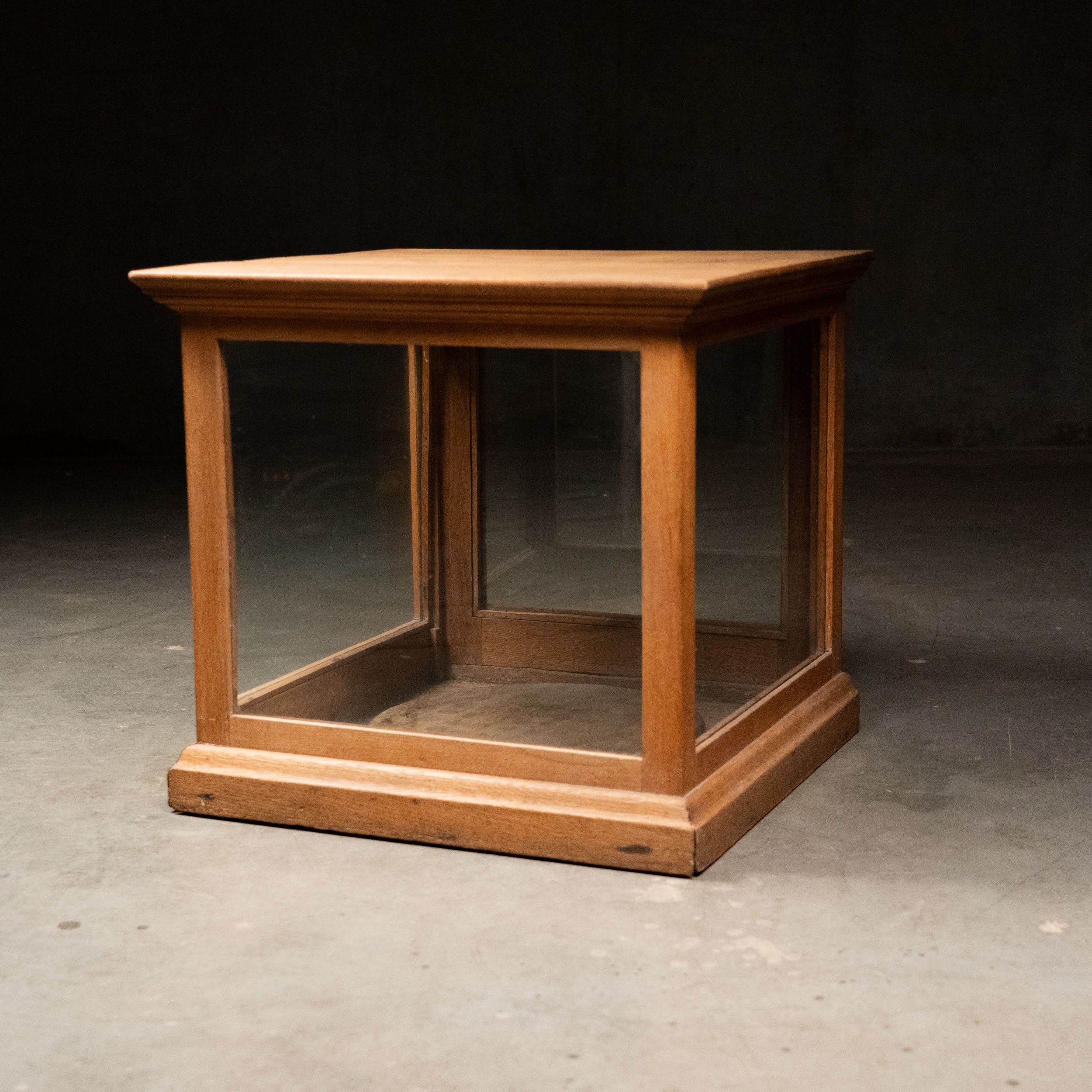 Circa 1900 Oak Parmesan Wheel Display Cabinet